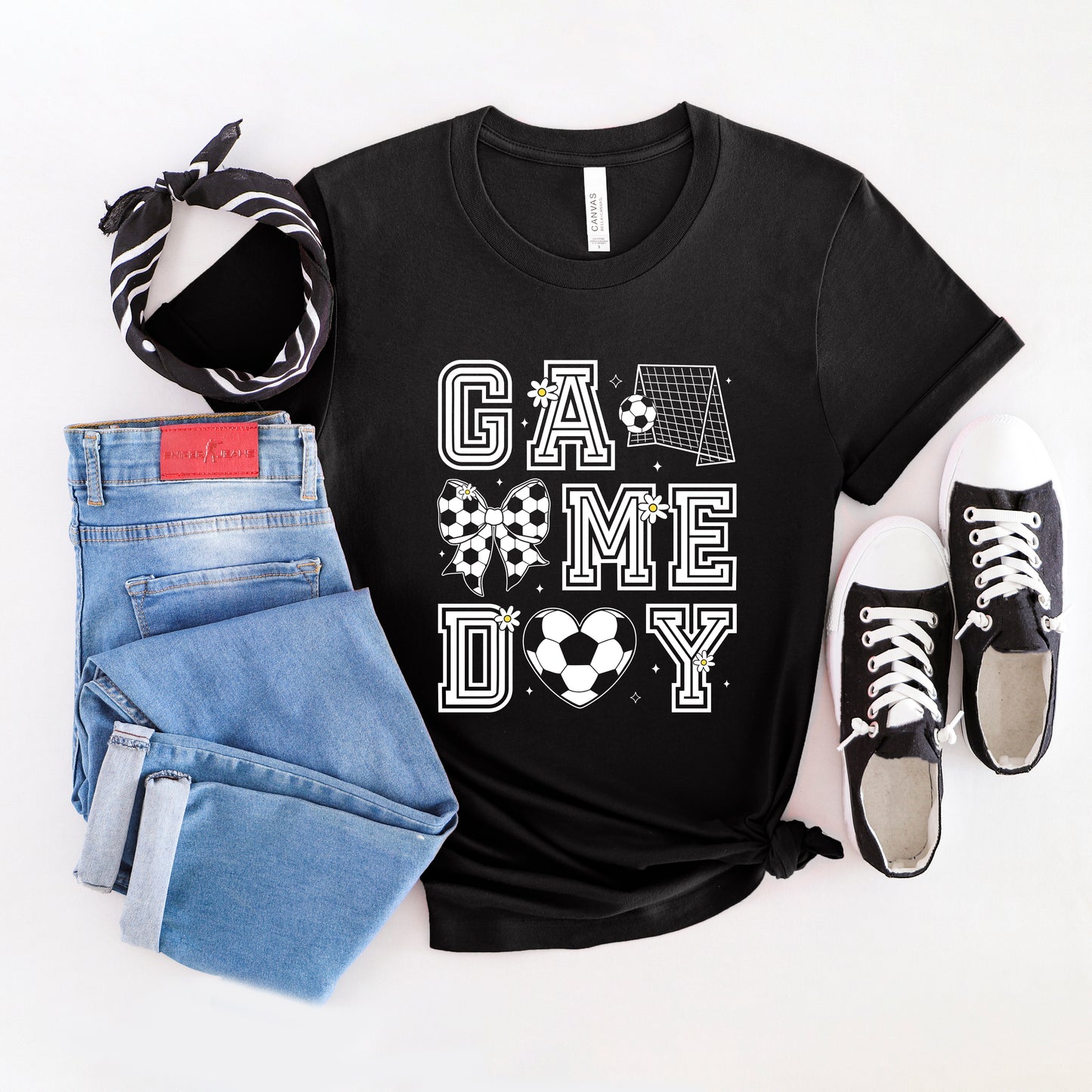 Soccer Game Day Flower | Short Sleeve Graphic Tee