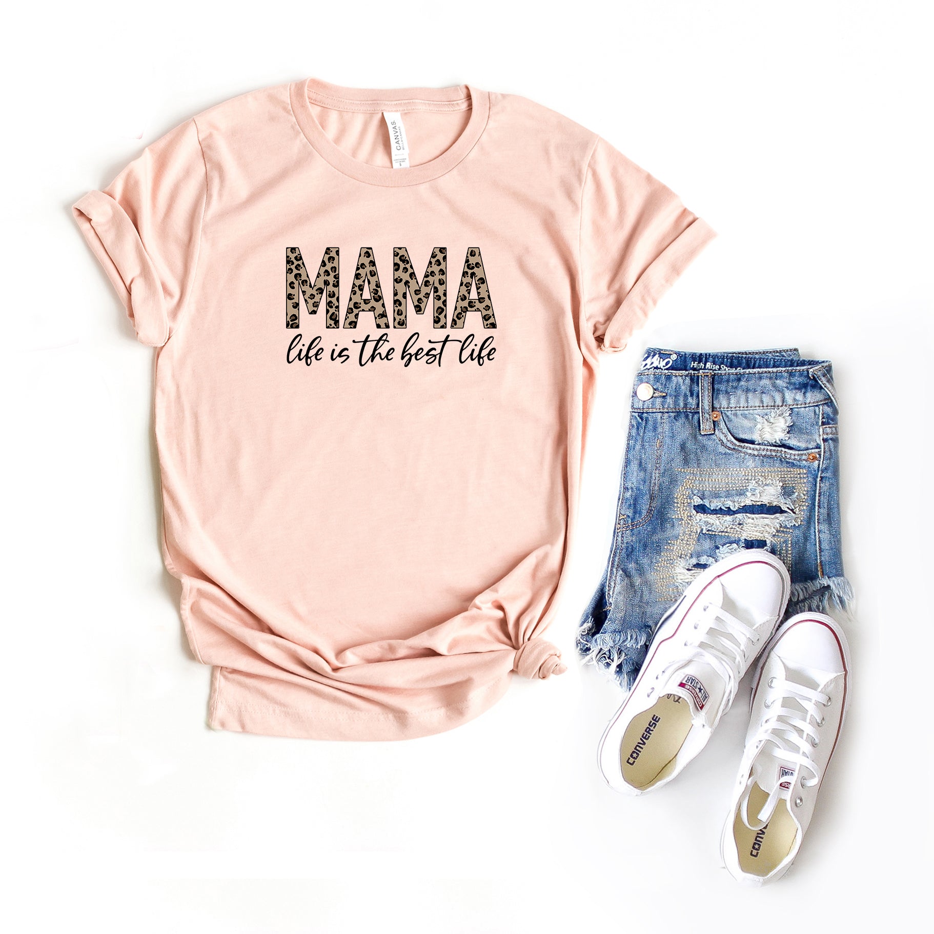 Mama Life Is The Best Life Leopard | Short Sleeve Tee