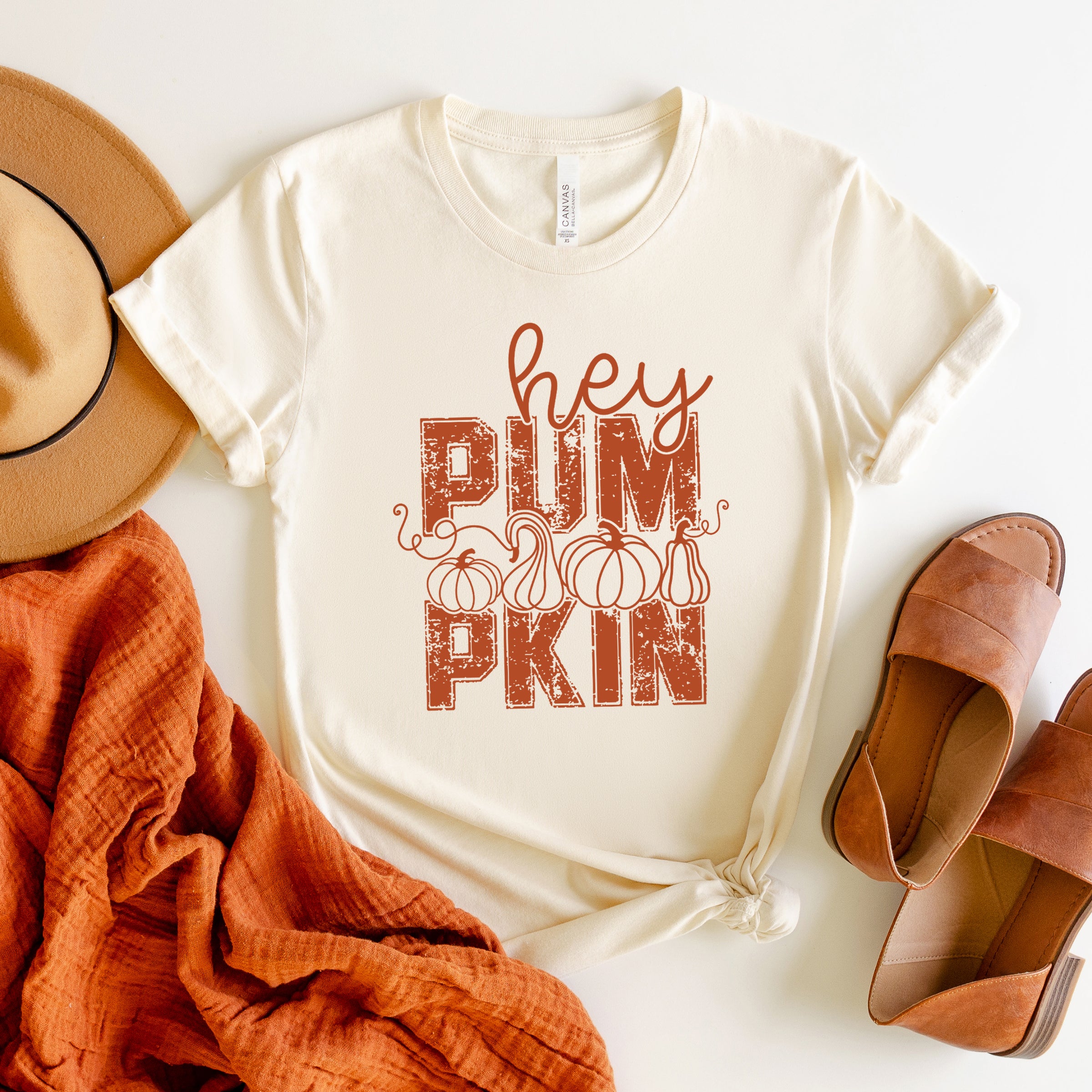 Hey Pumpkin Distressed | Short Sleeve Graphic Tee