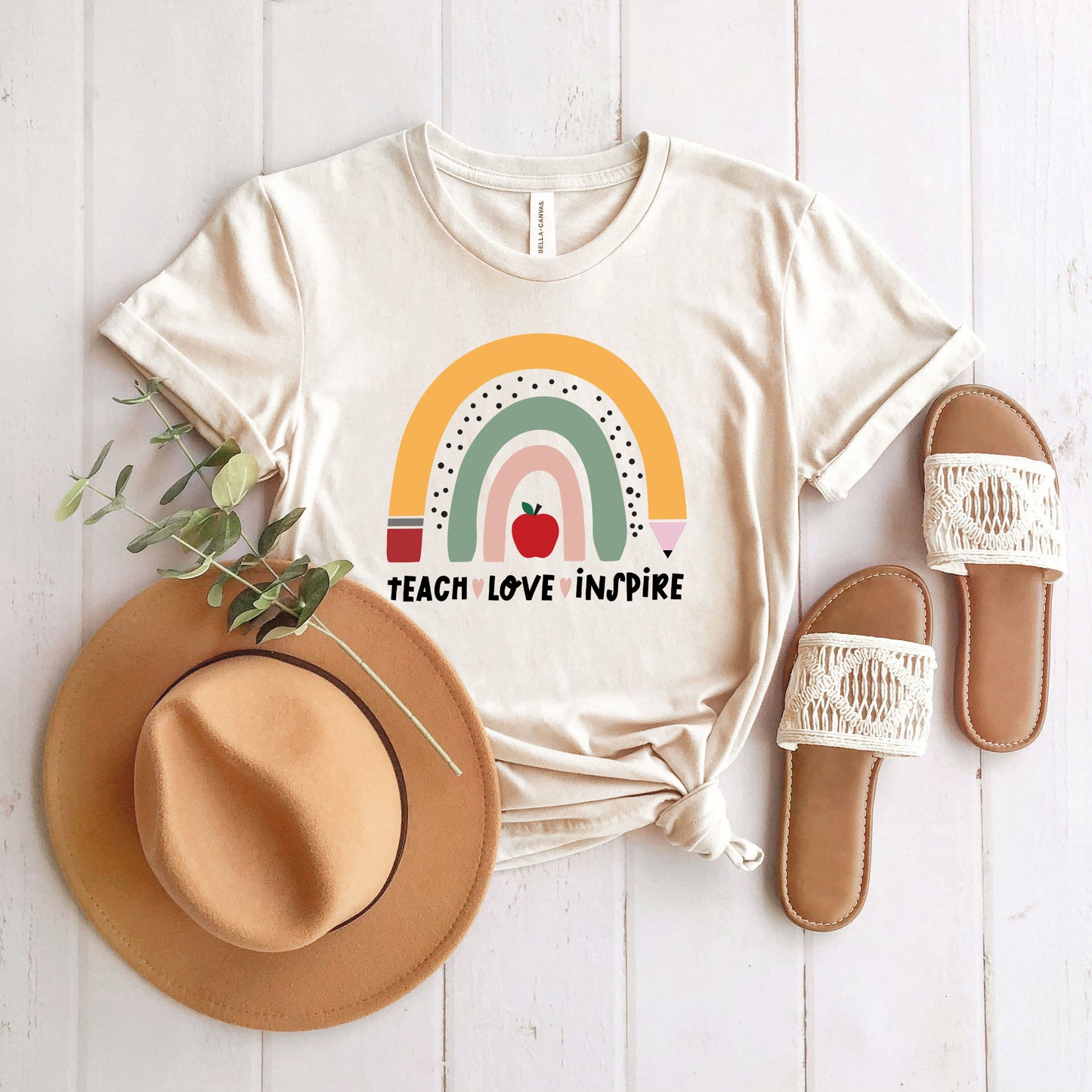 Teach Love Inspire Rainbow | Short Sleeve Graphic Tee