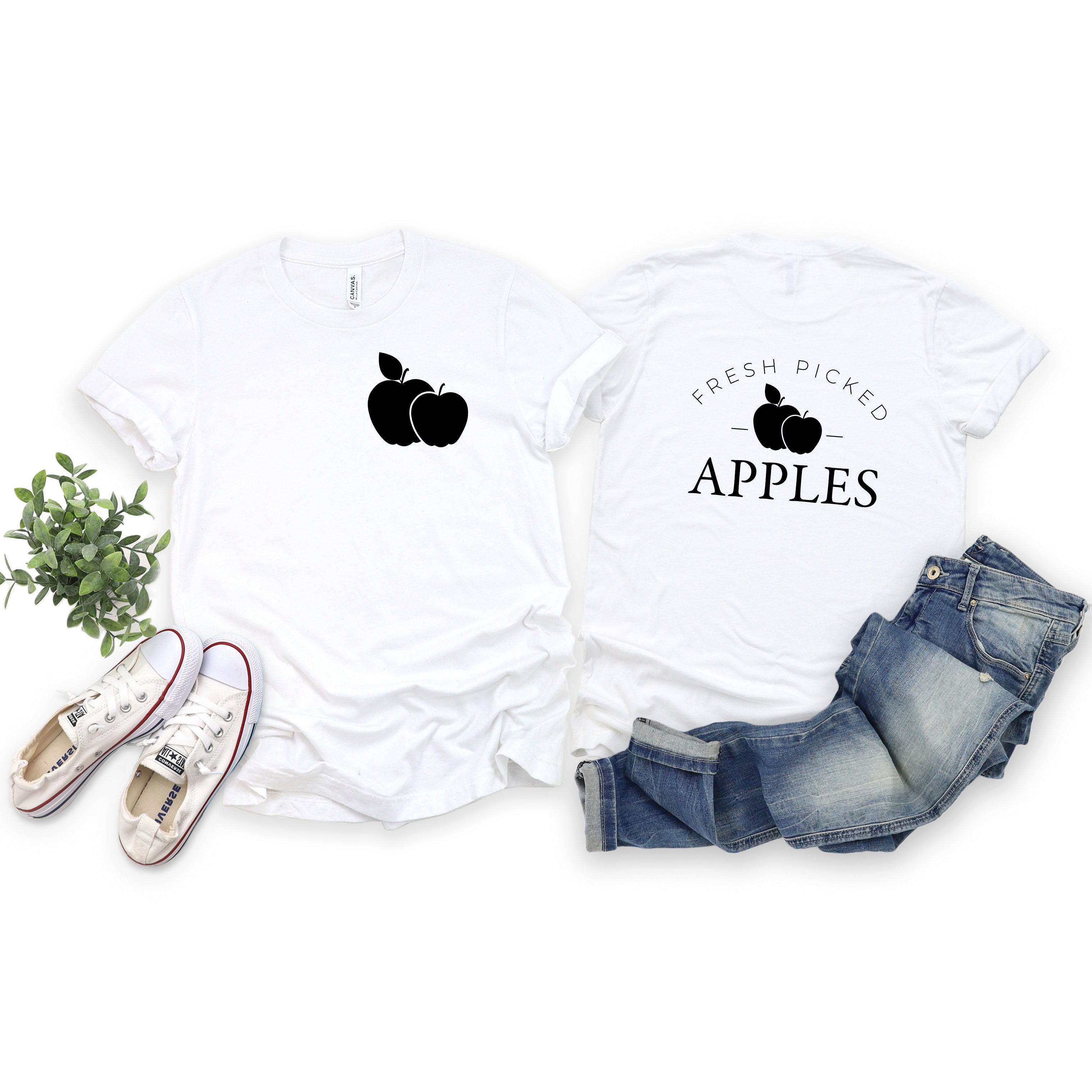 Fresh Picked Apples | Front & Back Short Sleeve Graphic Tee