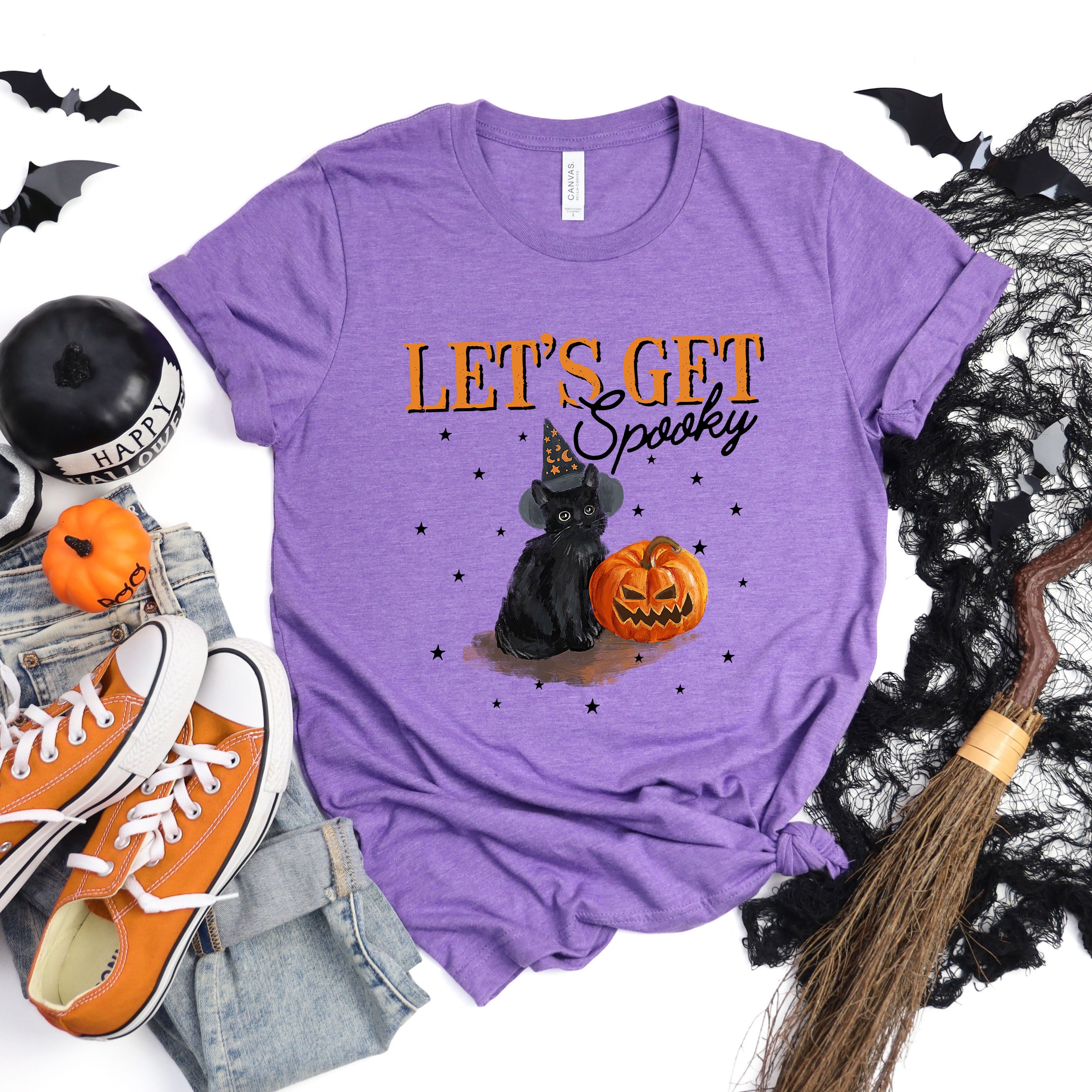 Let's Get Spooky Cat | Short Sleeve Crew Neck