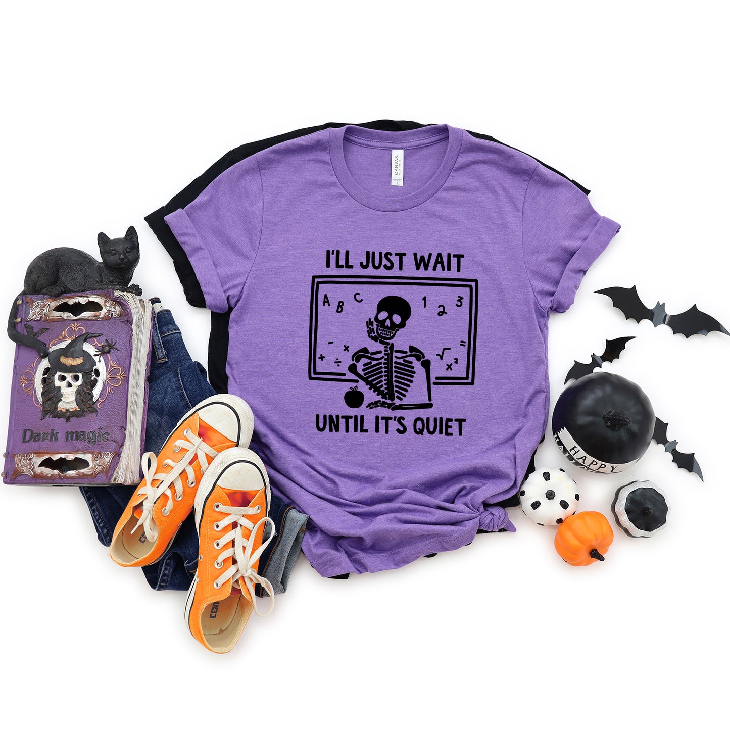 Wait Until It's Quiet Apple | Short Sleeve Graphic Tee | Halloween