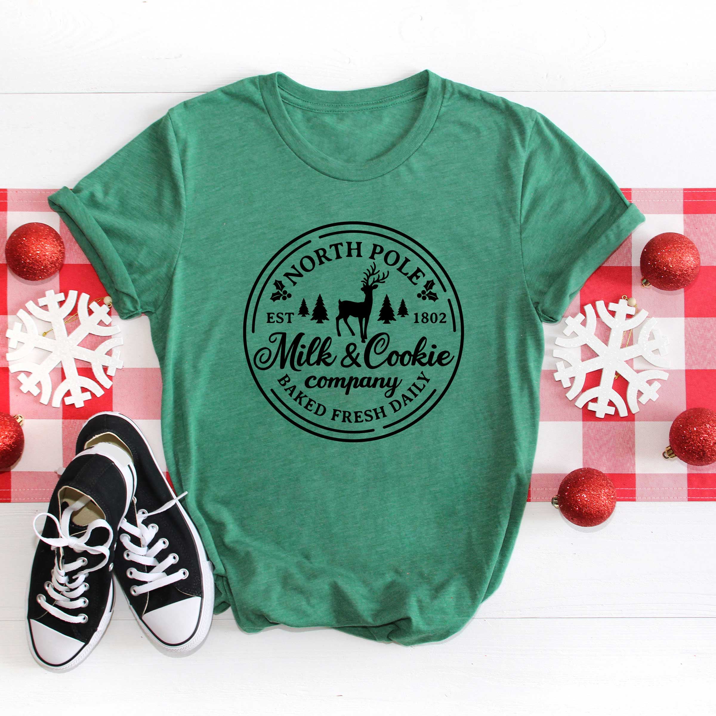 North Pole Milk And Cookie Co Circle | Short Sleeve Crewneck