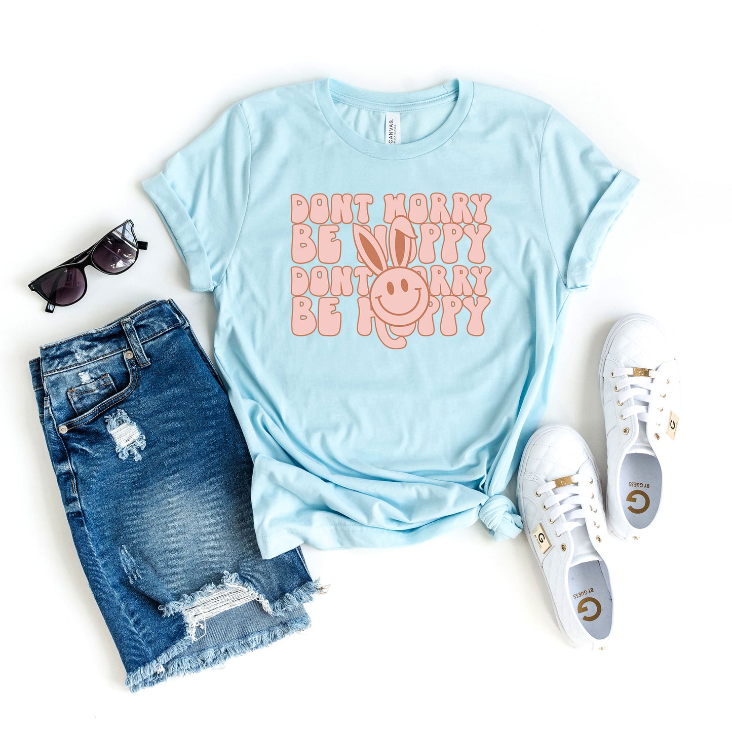 Don't Worry Be Hoppy Stacked | Short Sleeve Graphic Tee