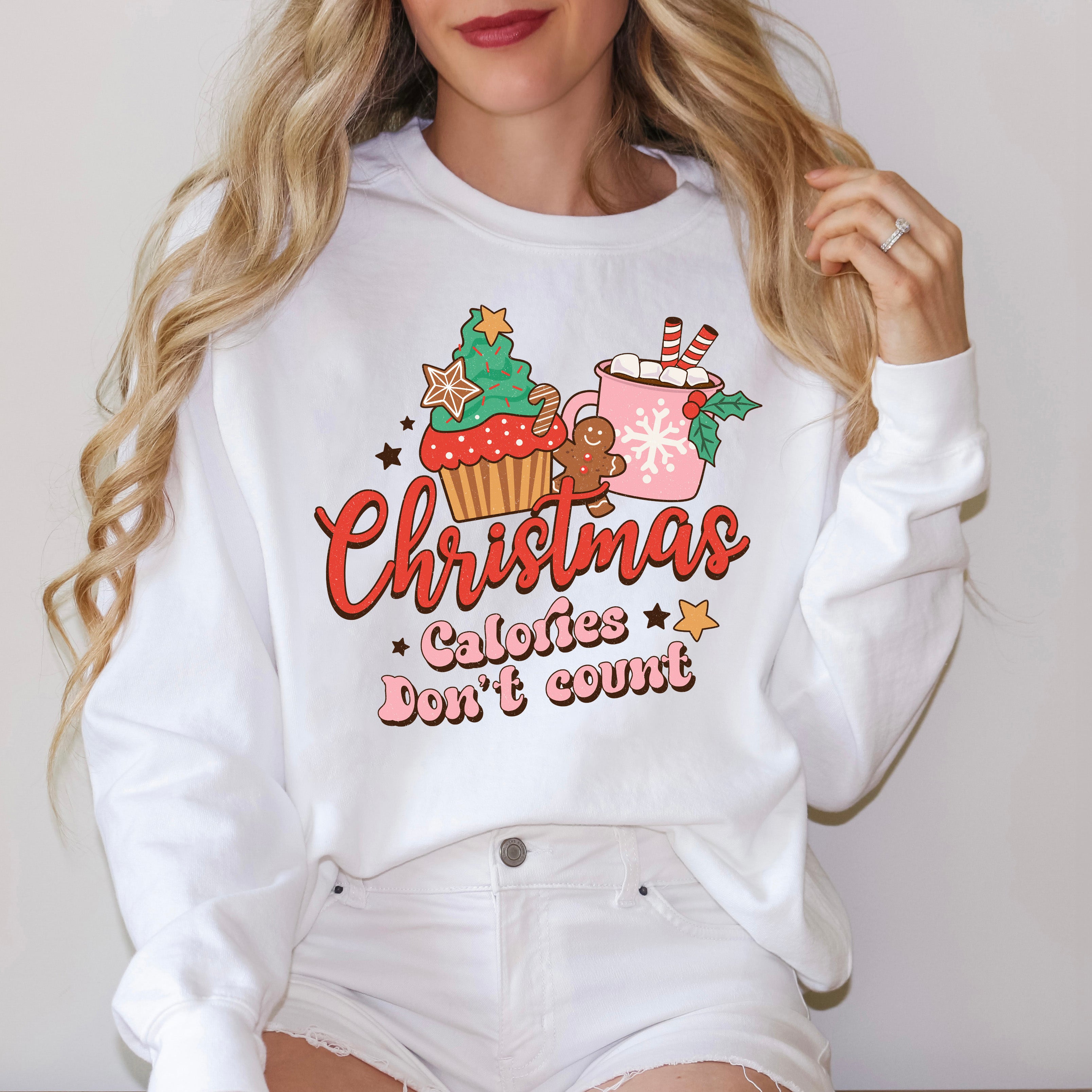Christmas Calories Don't Count | Garment Dyed Sweatshirt
