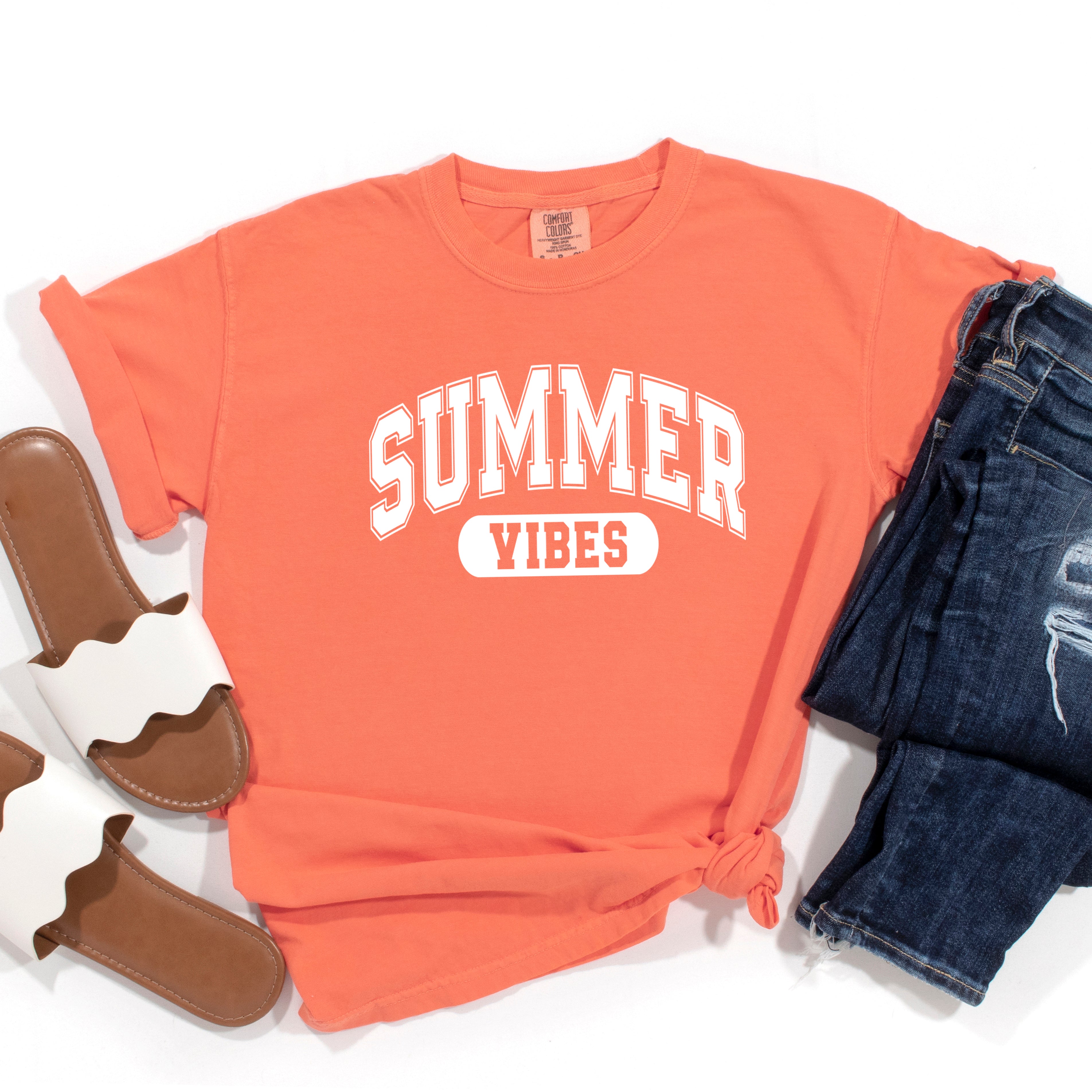 Varsity Summer Vibes | Garment Dyed Short Sleeve Tee