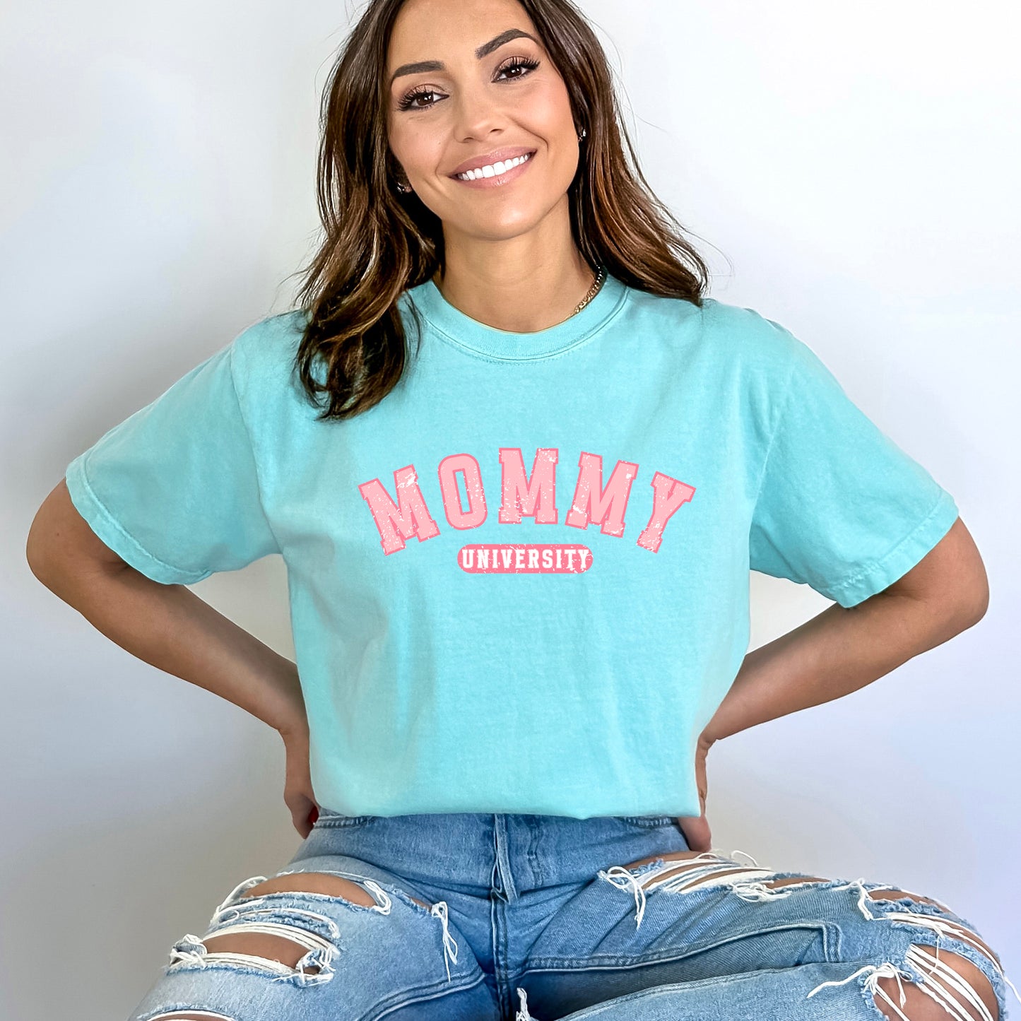 Varsity Mommy University | Garment Dyed Short Sleeve Tee