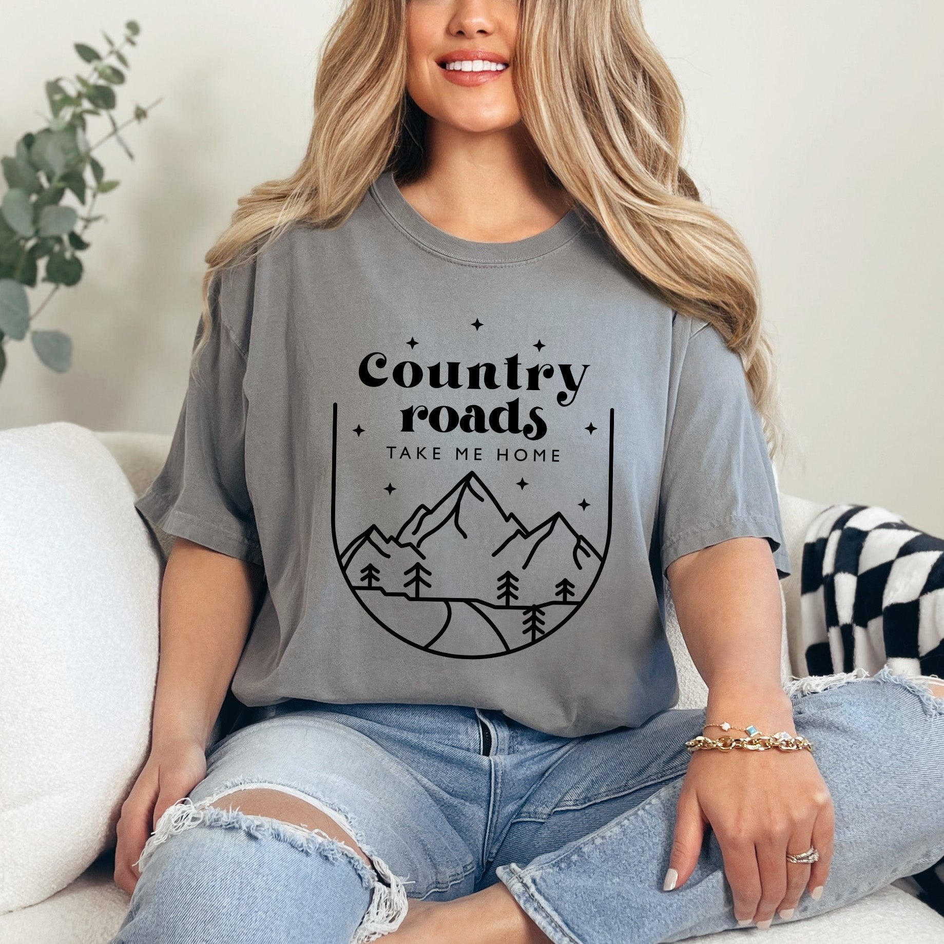 Country Roads Mountains | Garment Dyed Tee