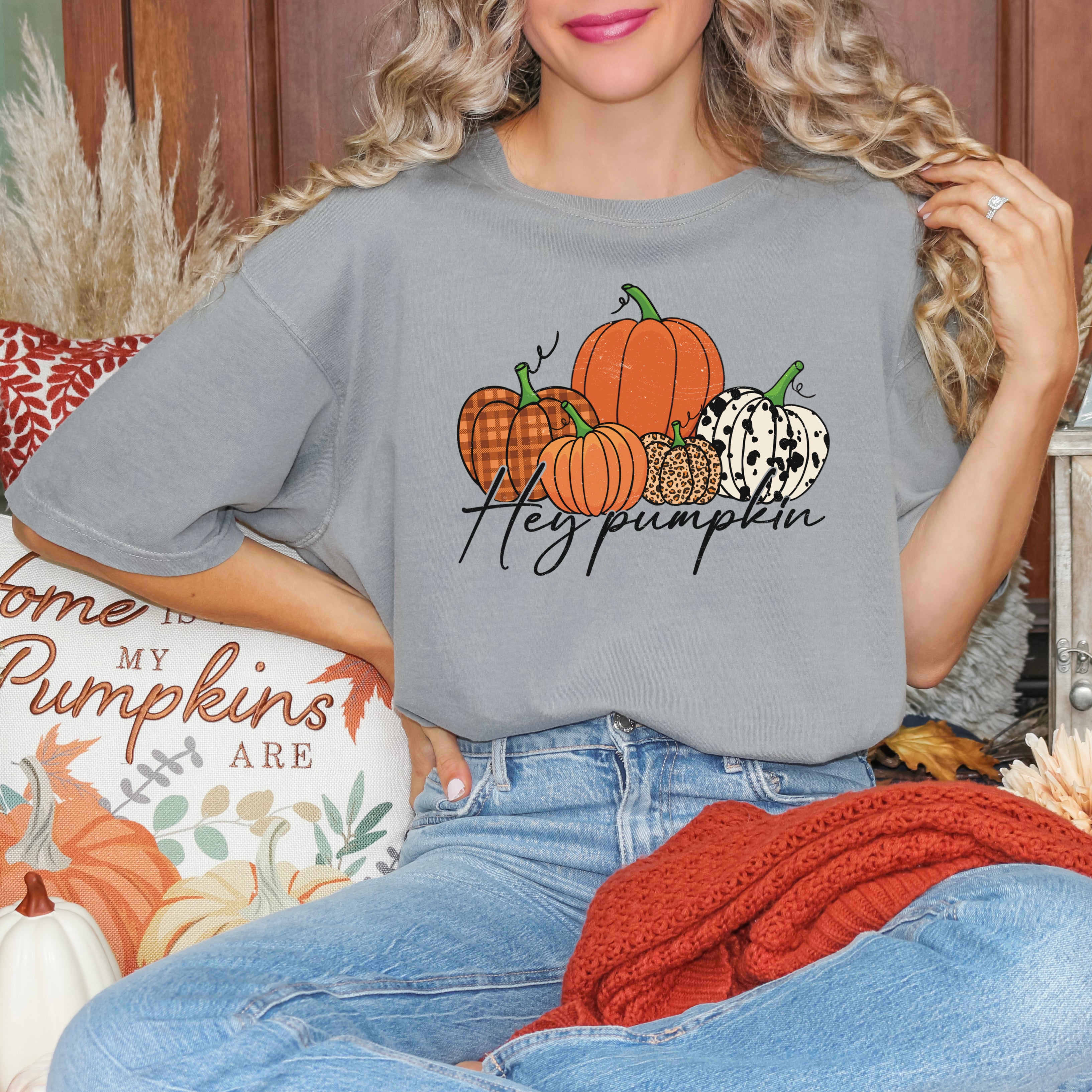 Hey Pumpkin Cursive | Garment Dyed Tee