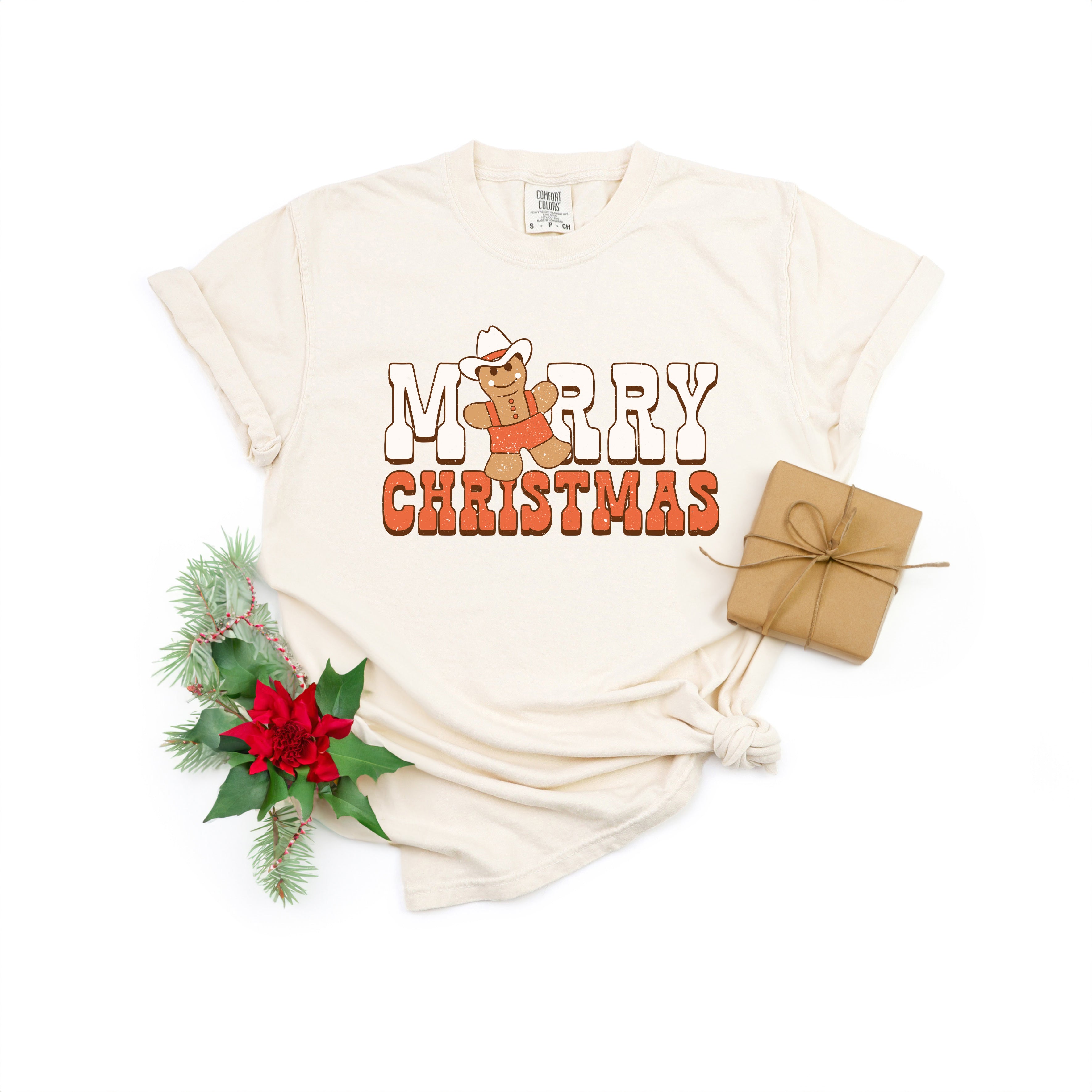 Merry Christmas Gingerbread | Garment Dyed Tee