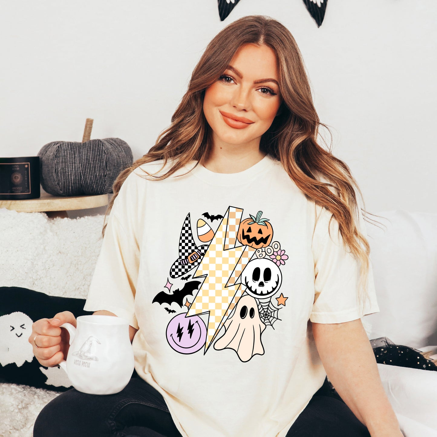 Lightning Bolt Halloween | Garment Dyed Short Sleeve Tee