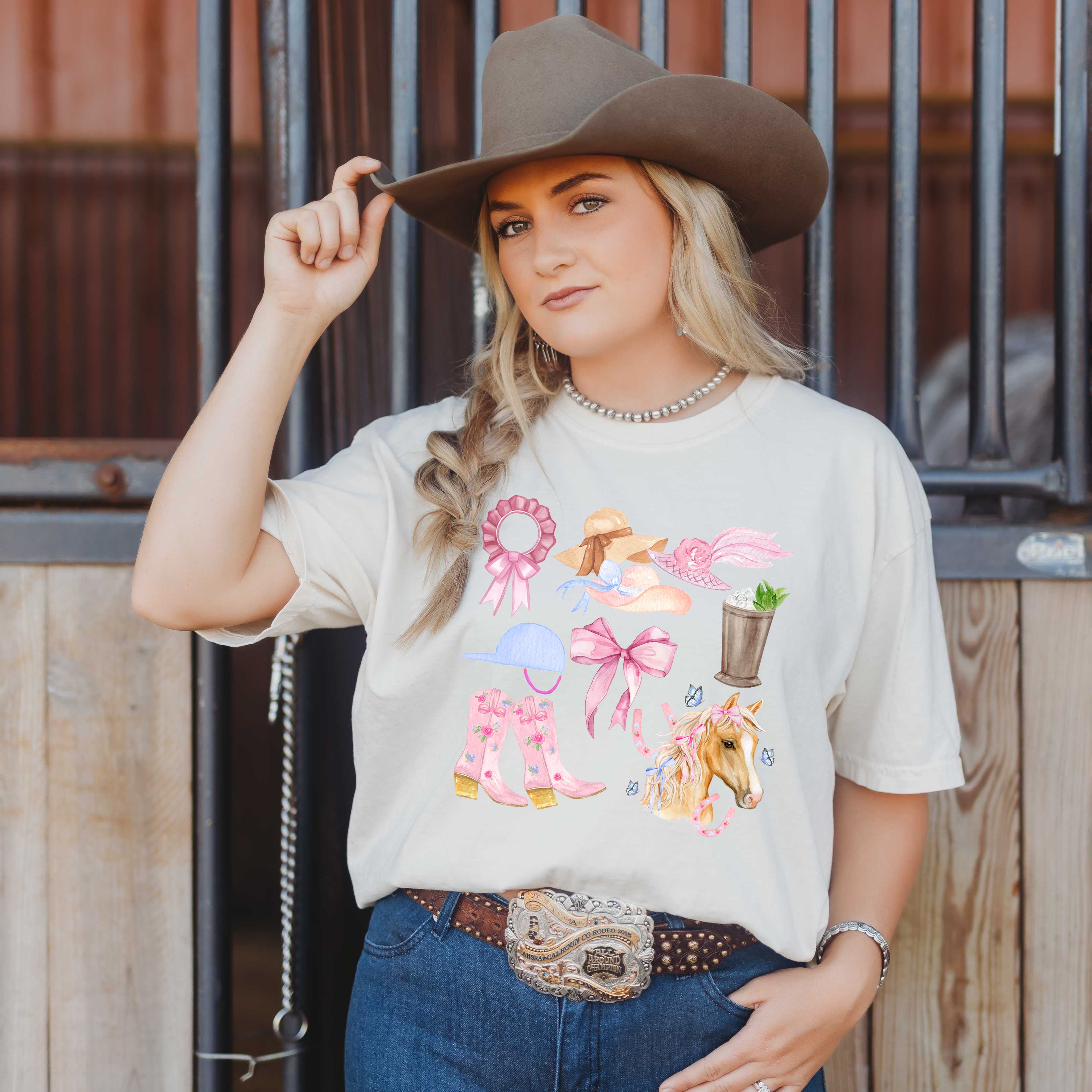 Coquette Kentucky Derby Collage | Garment Dyed Tee