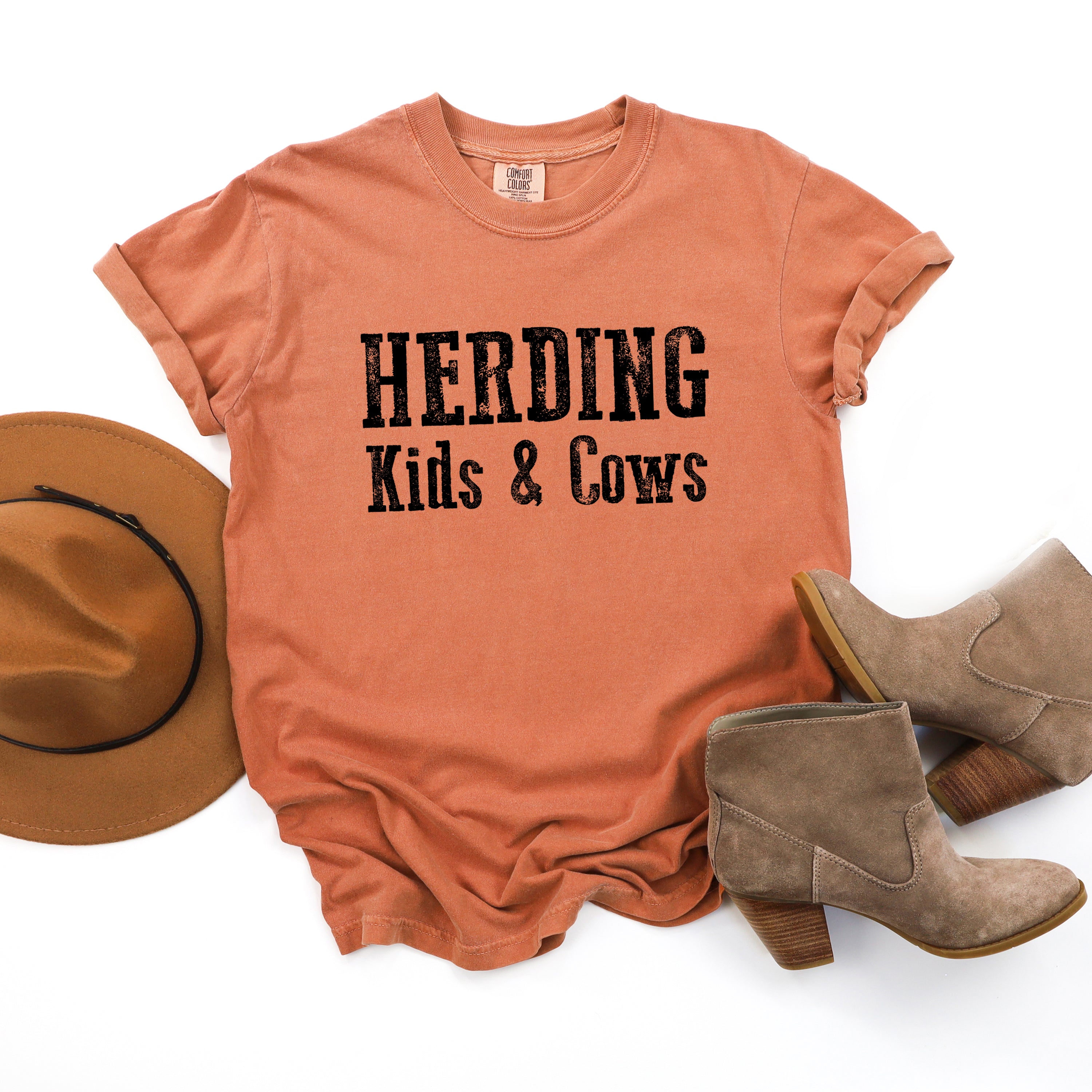Herding Kids And Cows | Garment Dyed Tee