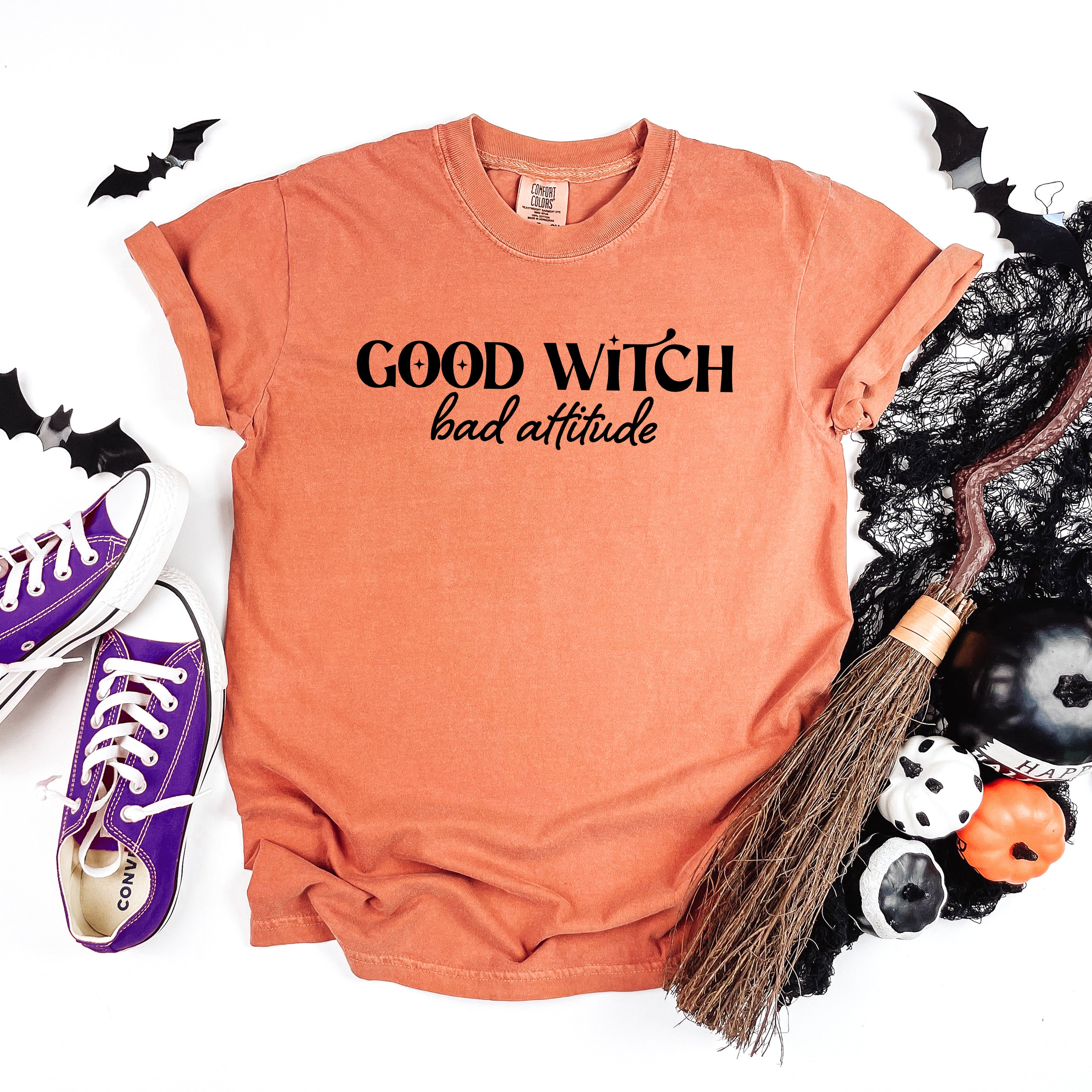 Good Witch Bad Attitude | Garment Dyed Short Sleeve Tee