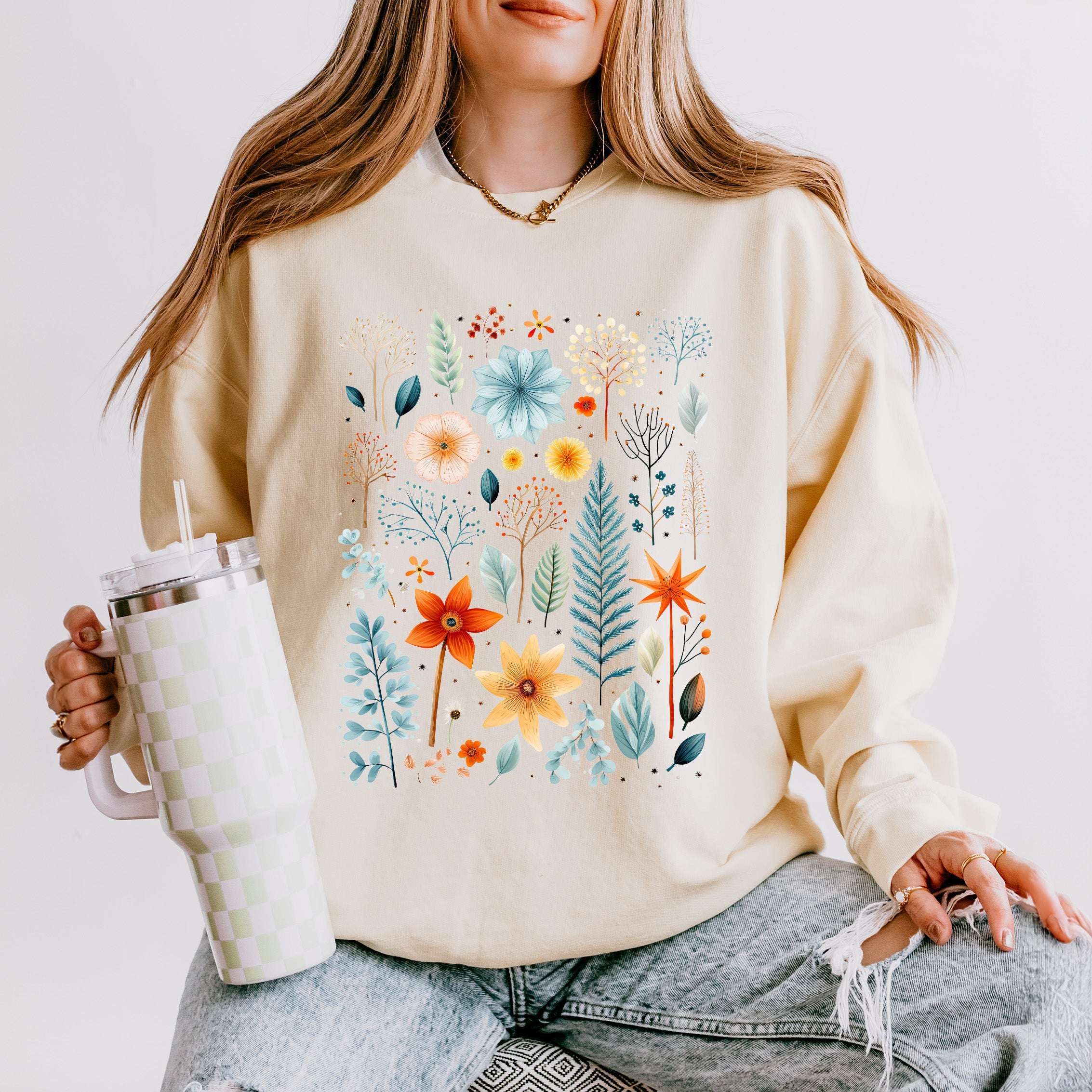 Winter Floral | Lightweight Garment Dyed Sweatshirt