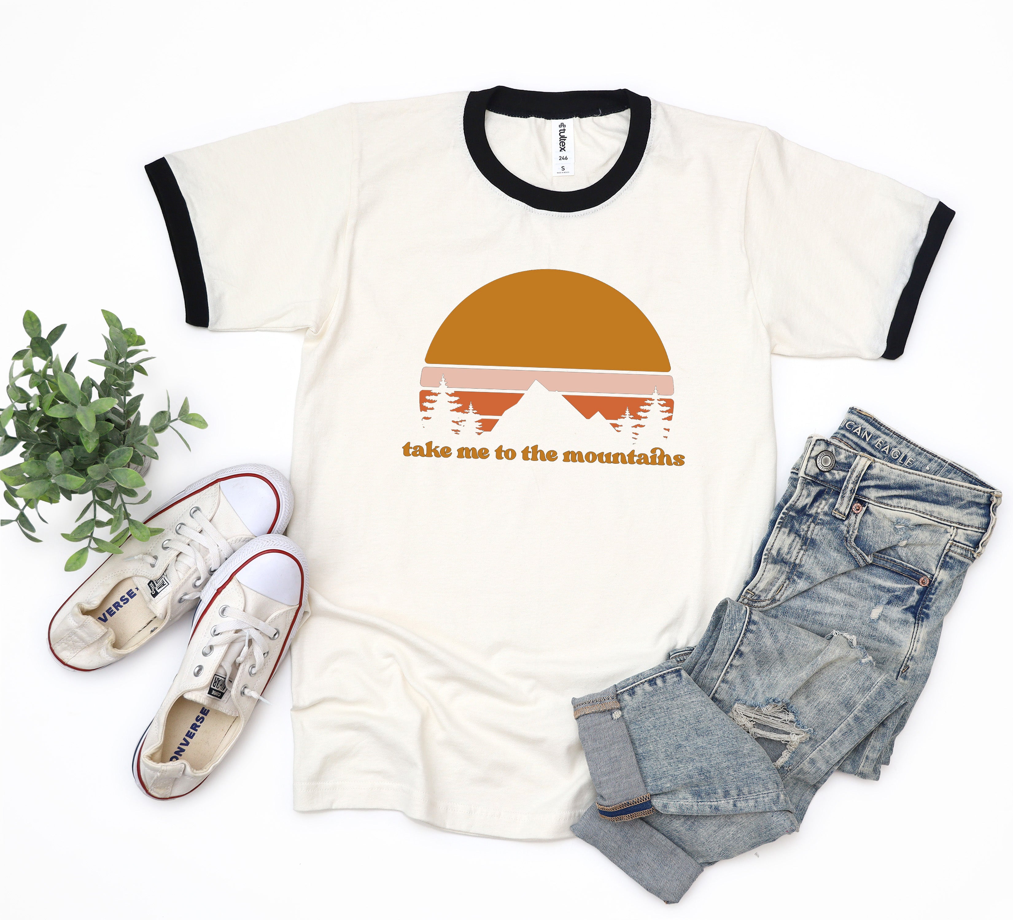 Take Me To The Mountains Sunset | Ringer Tee