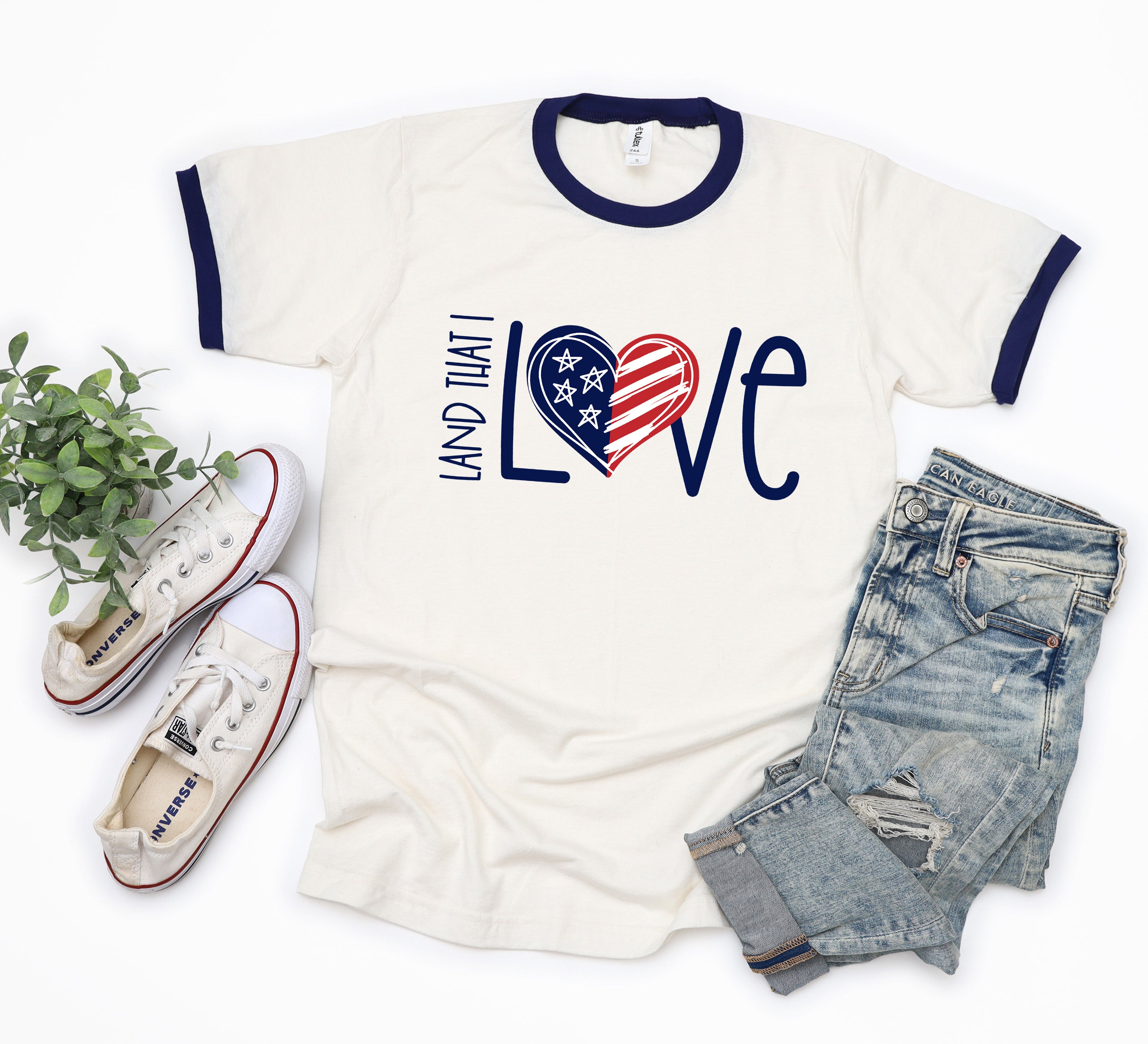 Land That I Love Heart | Ringer Tee