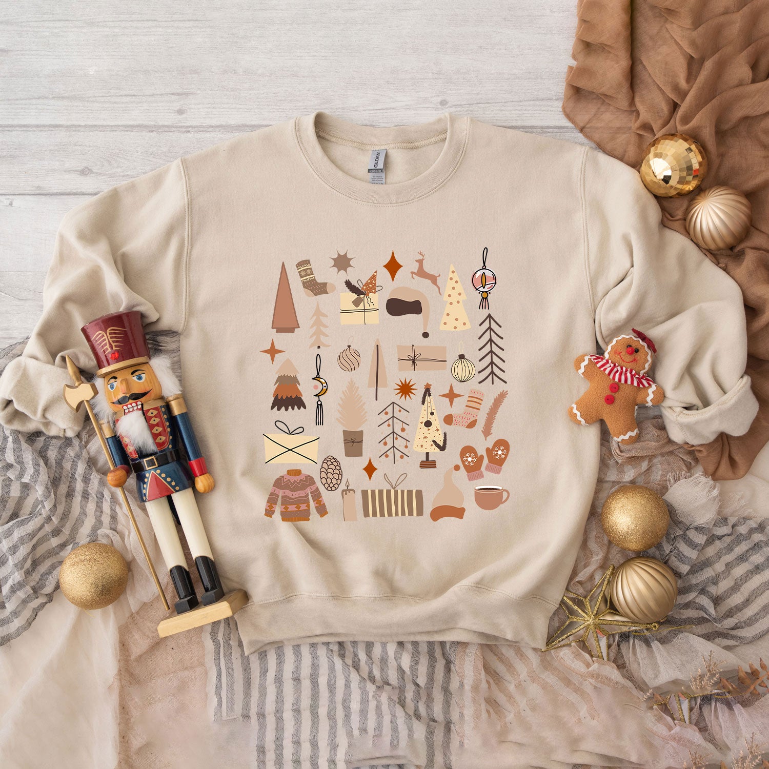 Boho Neutral Christmas Chart | Sweatshirt