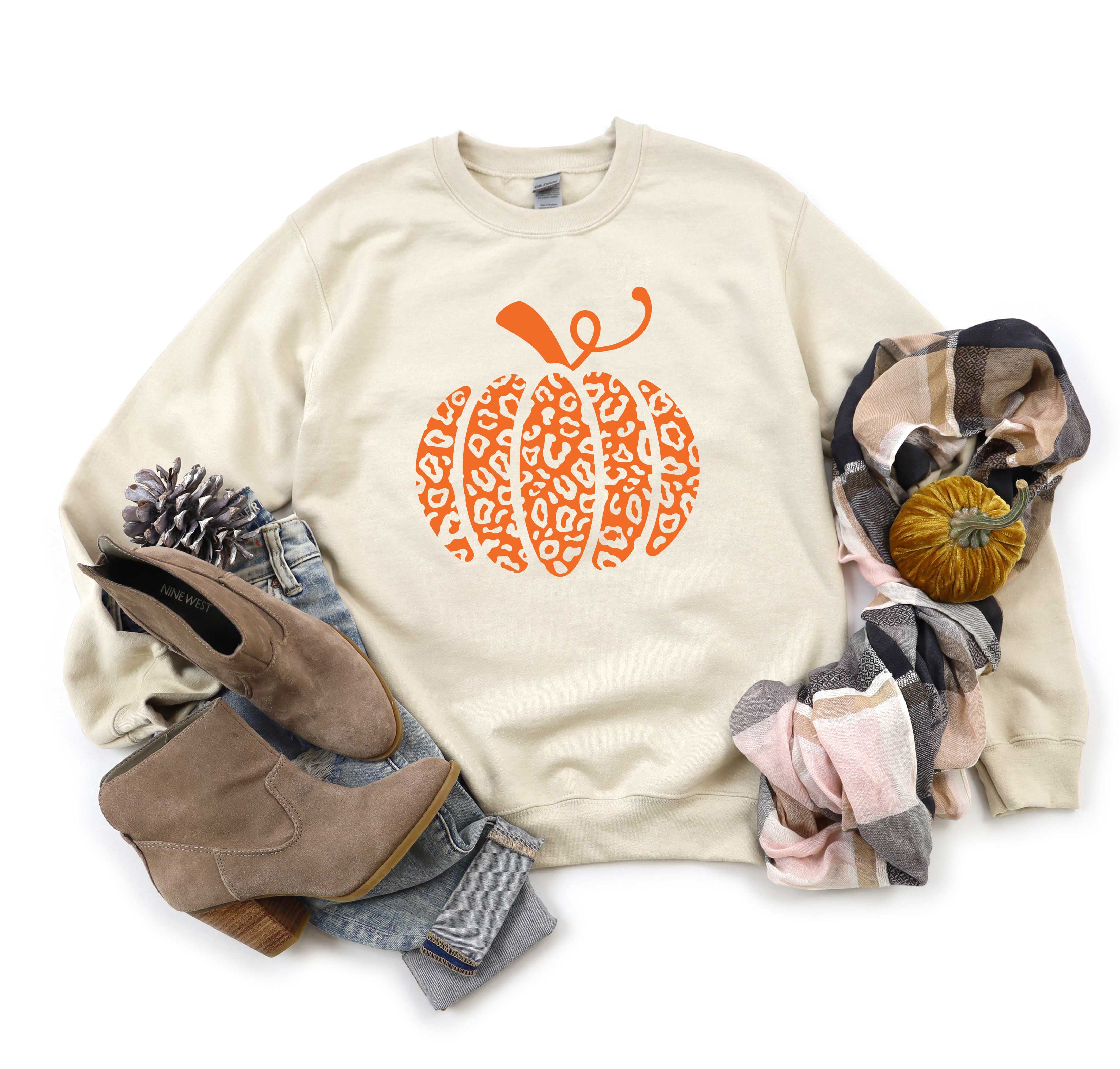 Orange Leopard Pumpkin | Sweatshirt