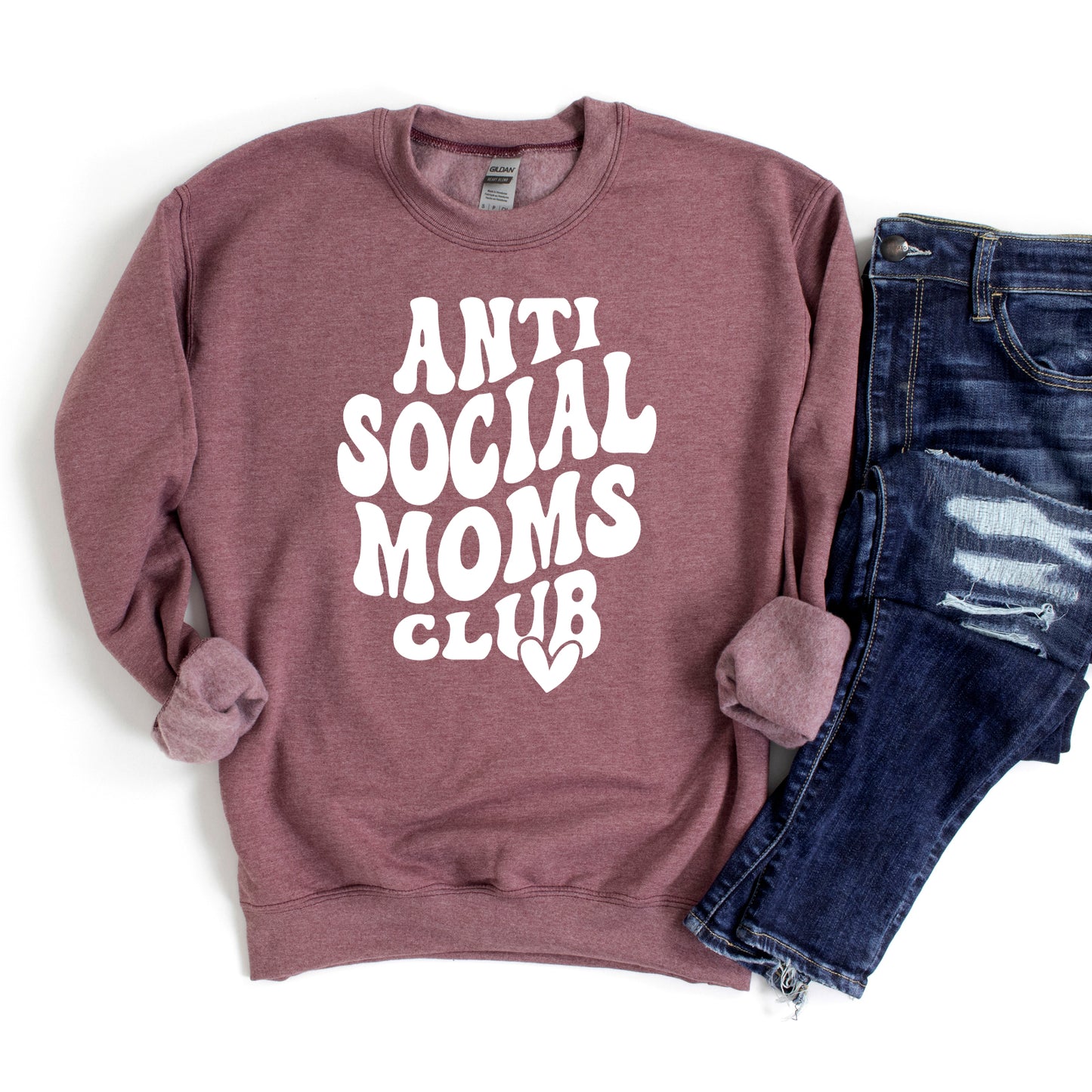 Anti Social Moms Club Heart | Sweatshirt