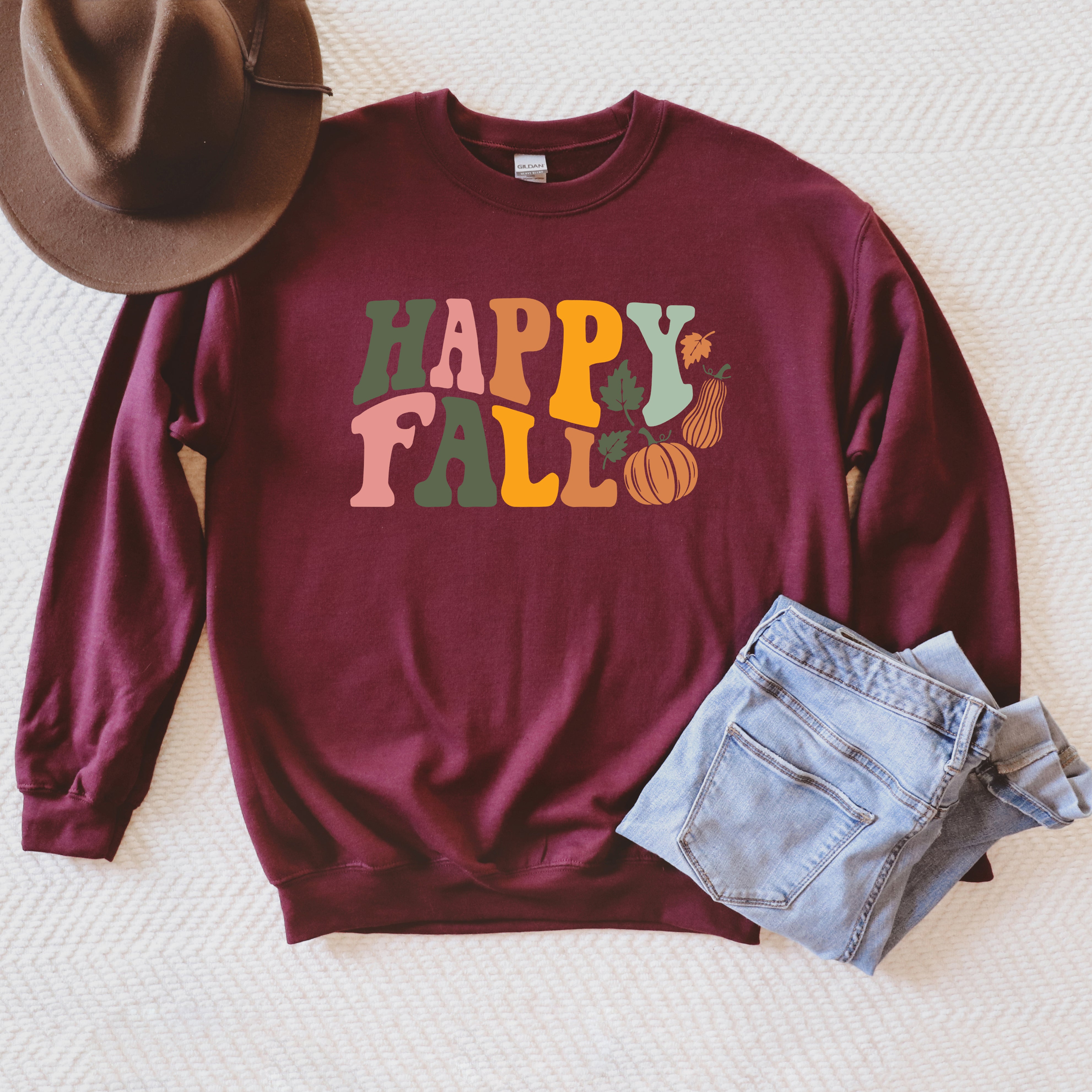 Happy Fall Wavy Pumpkins | Sweatshirt