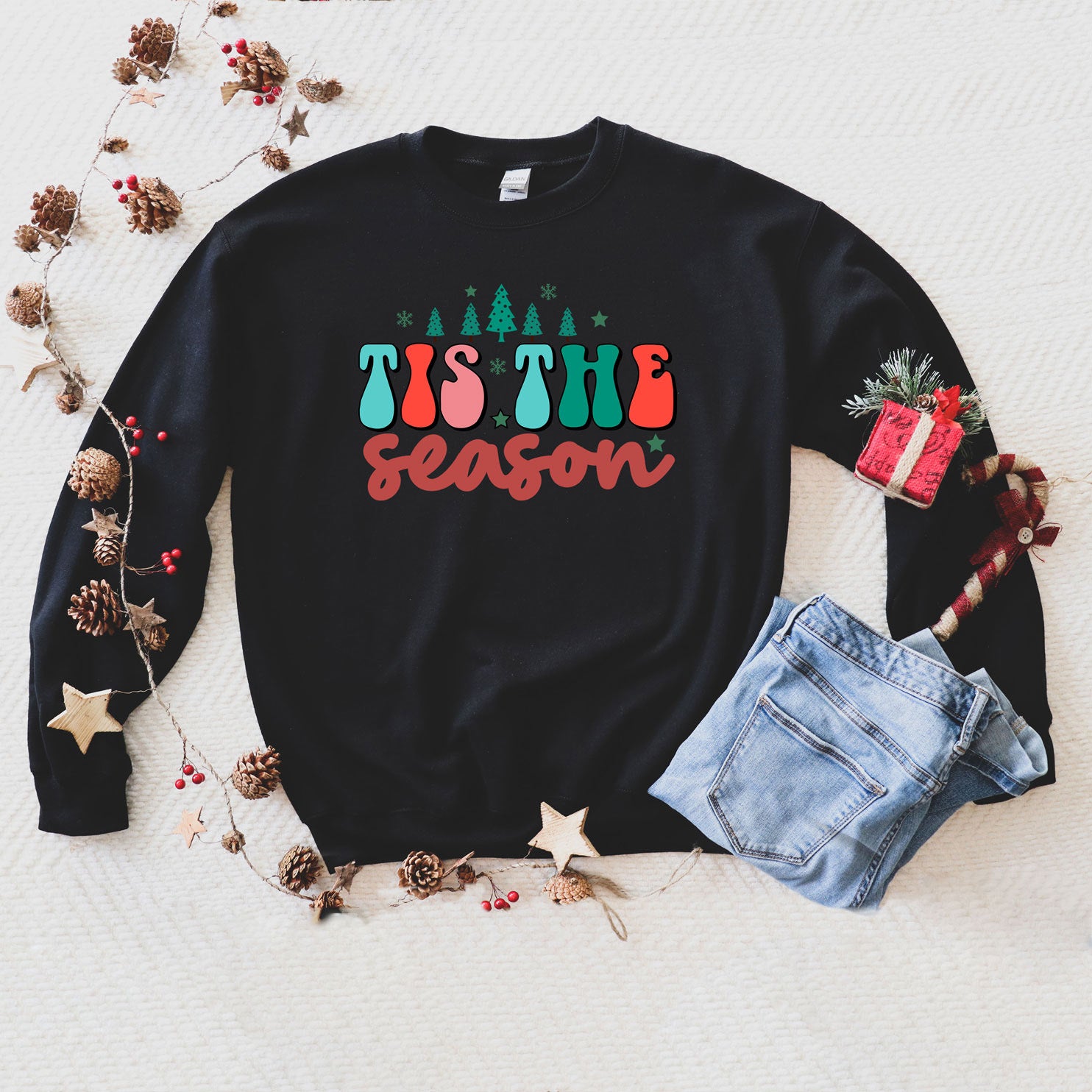 Retro Tis The Season Trees | Sweatshirt