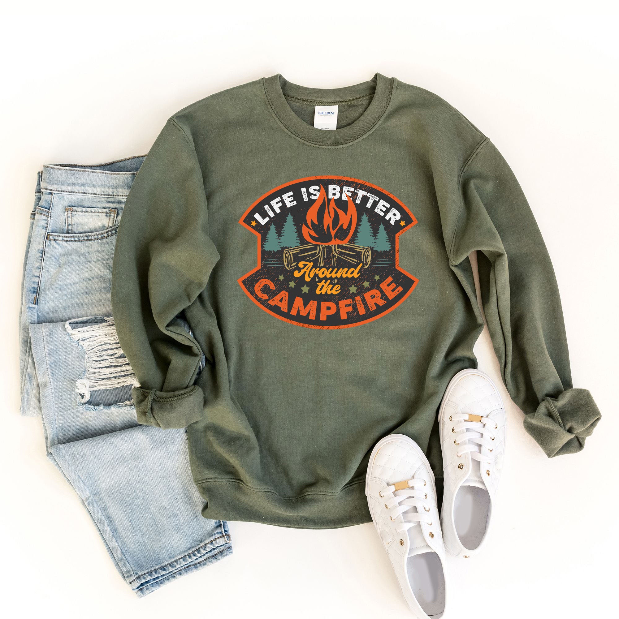 Life Is Better Around The Campfire Badge | Sweatshirt