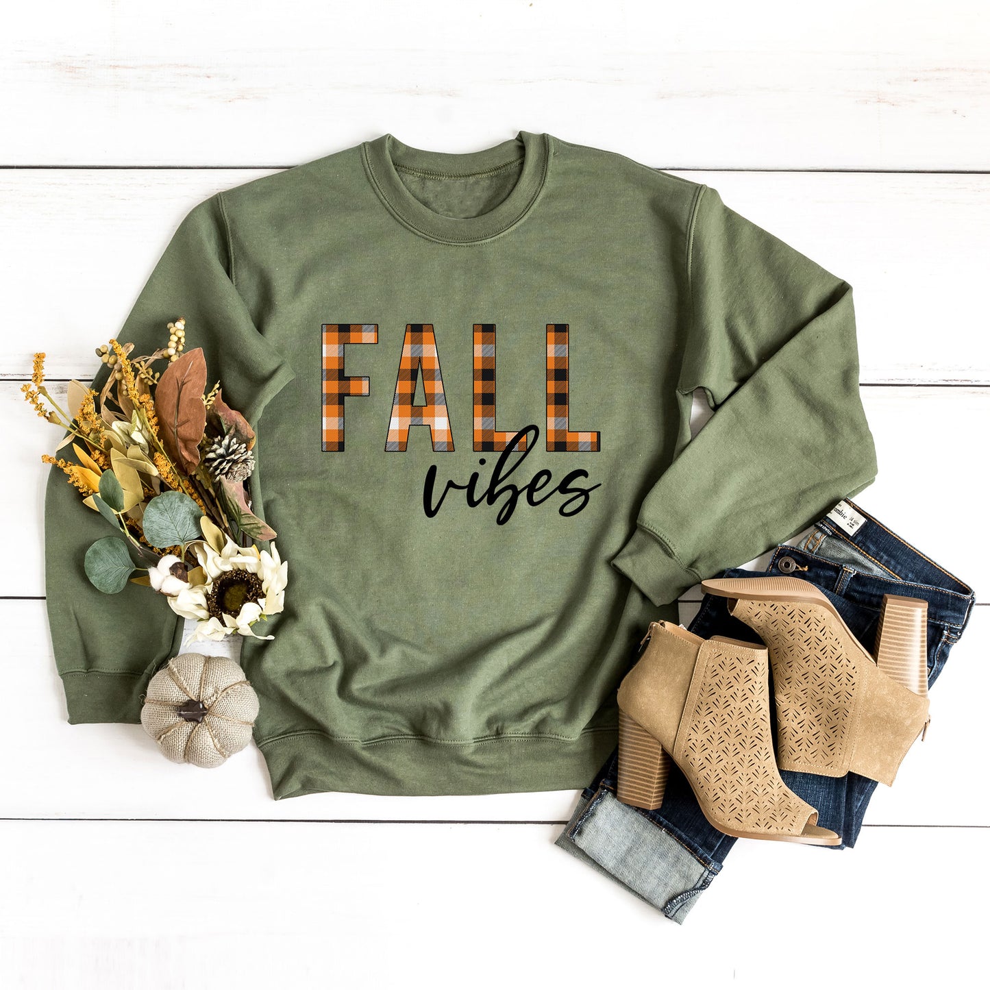 Fall Vibes Plaid | Sweatshirt