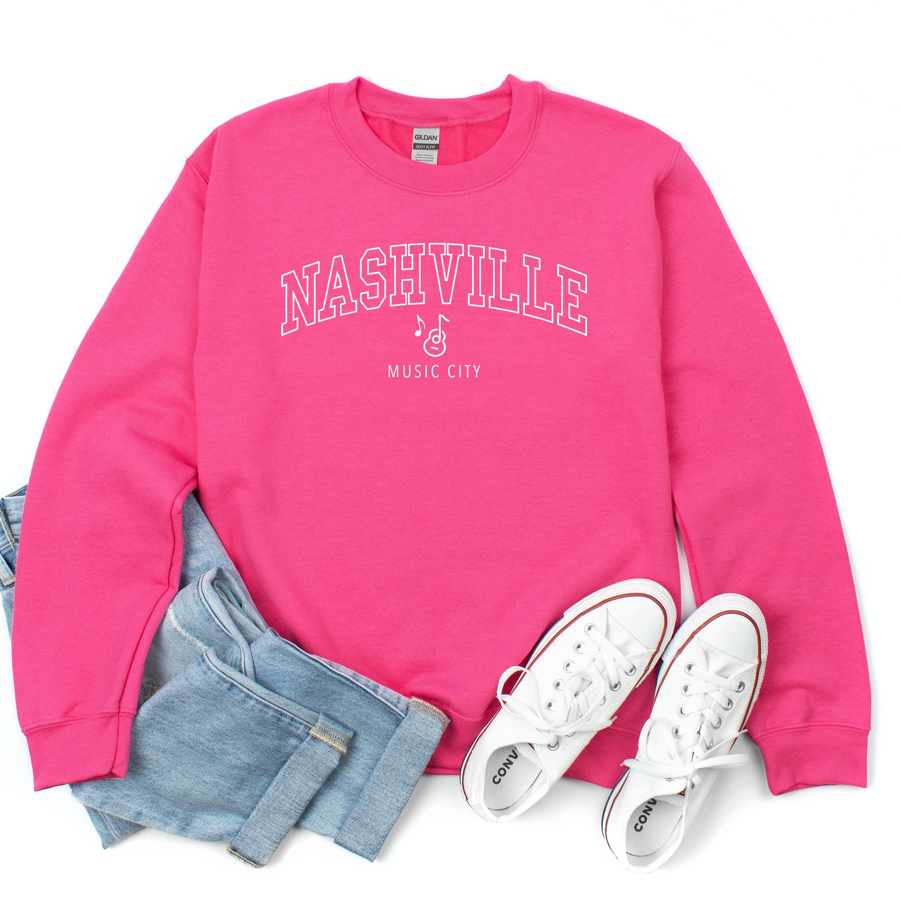 Nashville Music City Curved | Sweatshirt