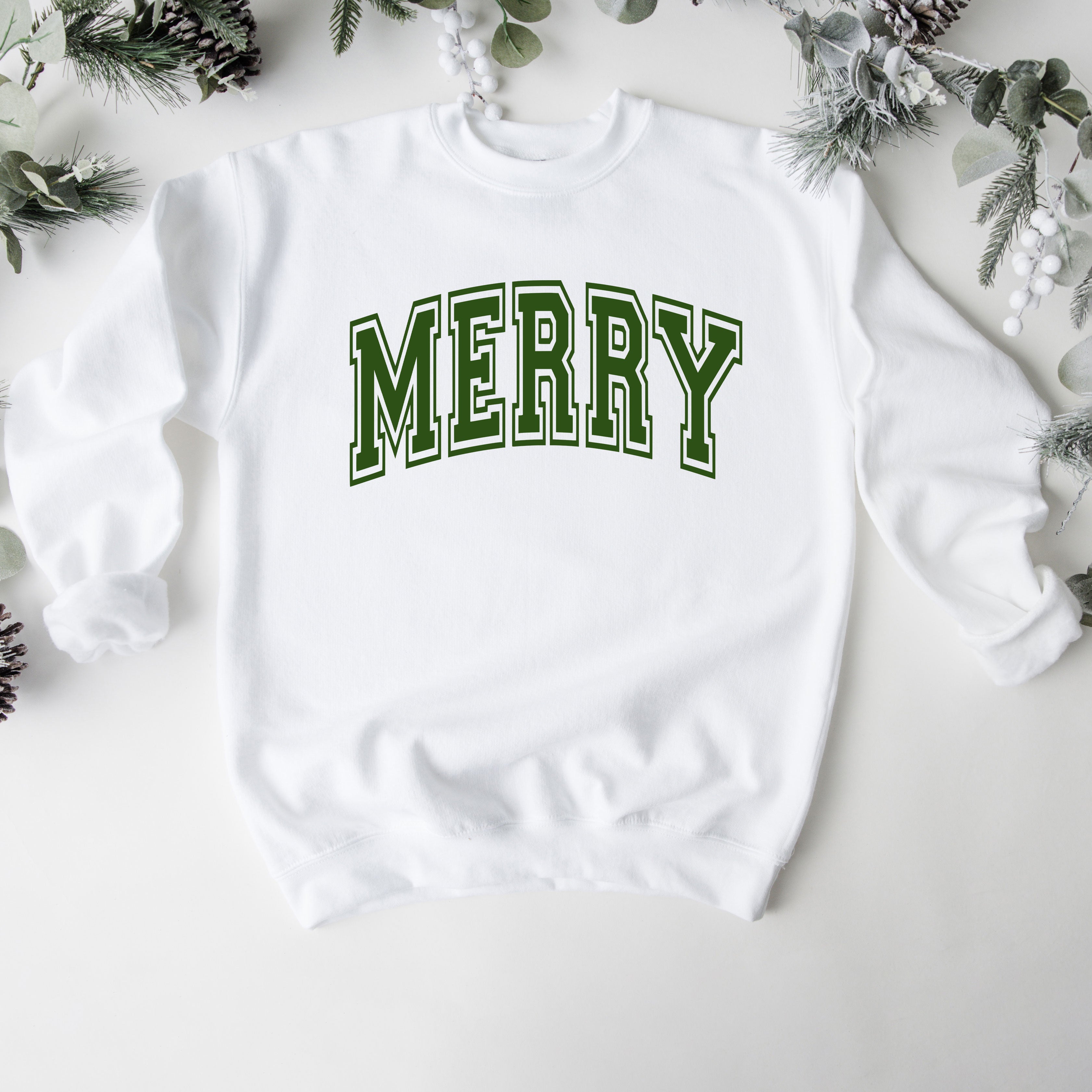 Merry Varsity Thick Outline | Sweatshirt