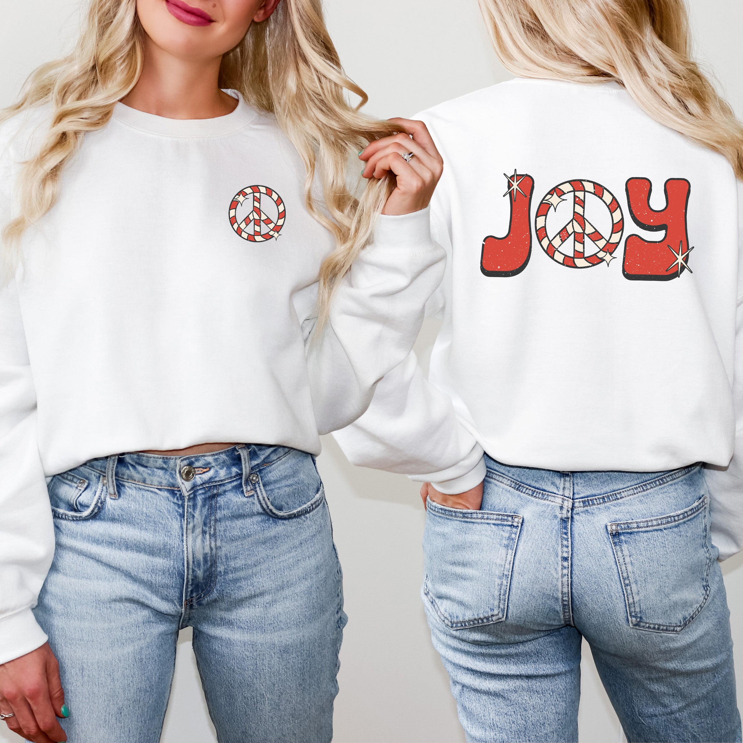 Joy Peace Sign | Sweatshirt Front and Back Design
