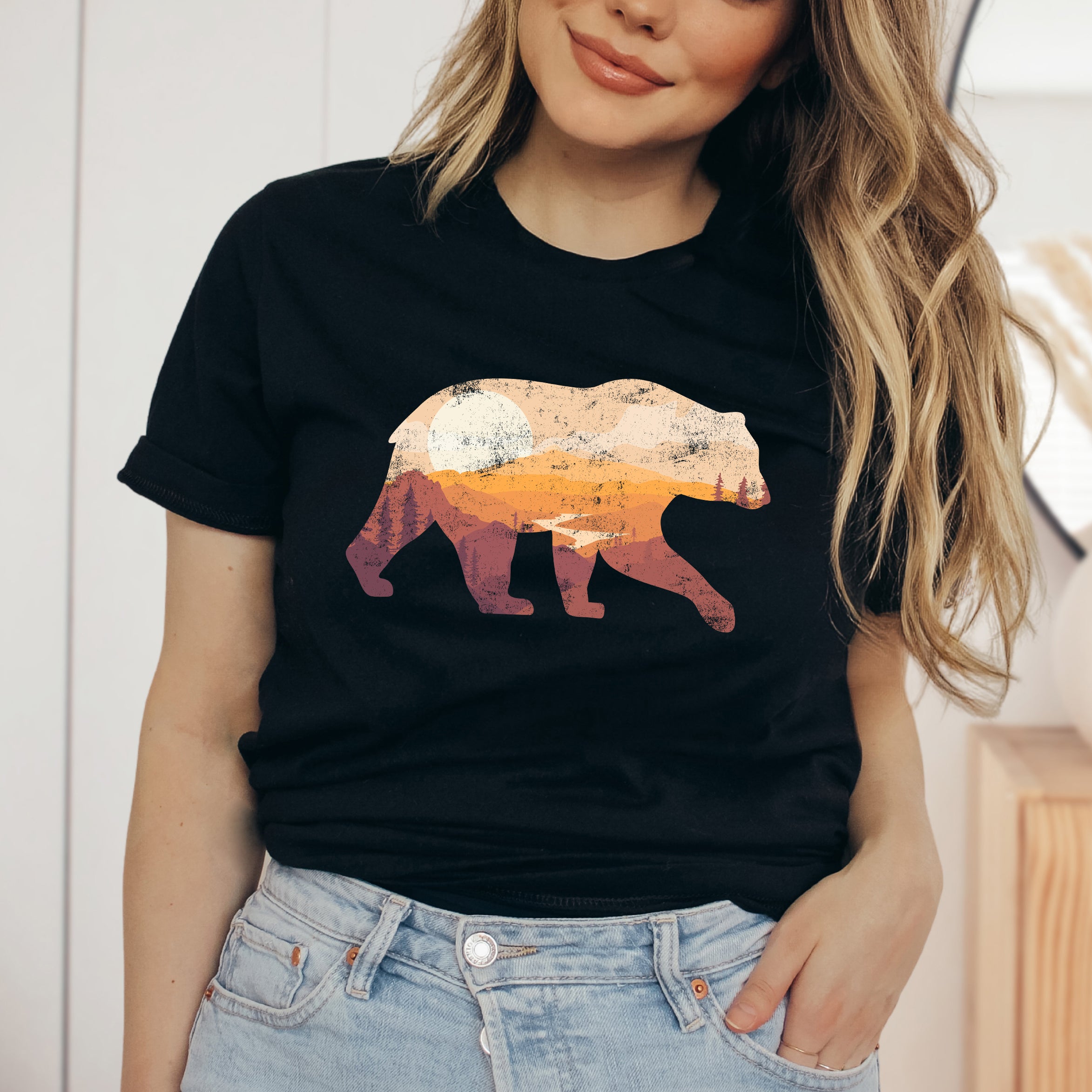 Bear Sunset Valley | Short Sleeve Graphic Tee