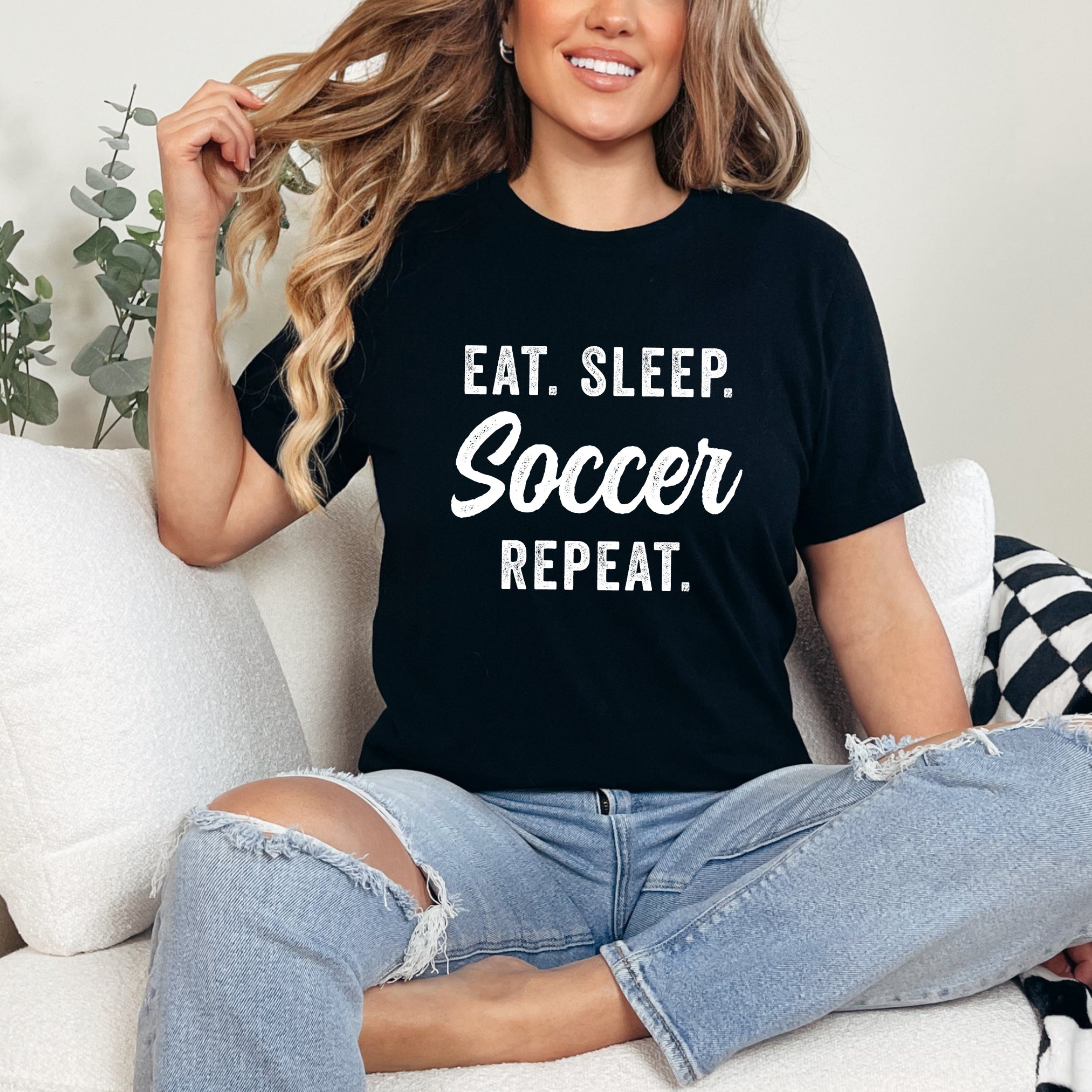 Eat Sleep Soccer Repeat | Short Sleeve Graphic Tee