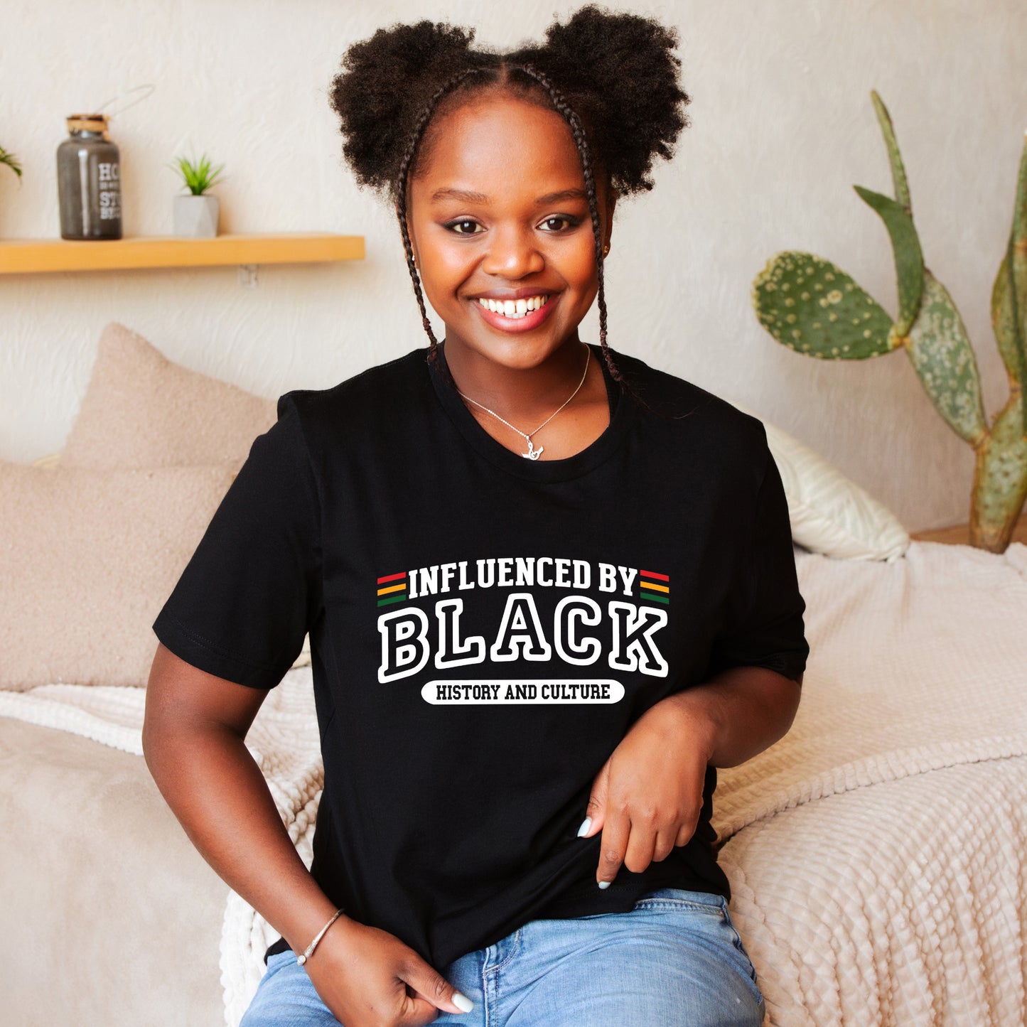 Influenced By Black History And Culture White | Short Sleeve Graphic Tee