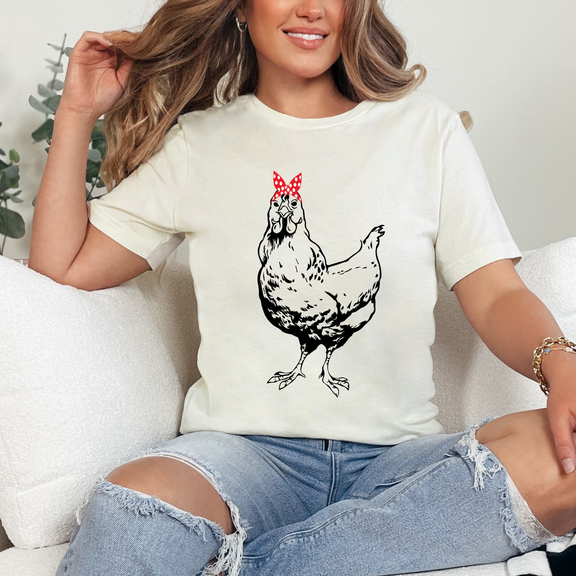 Chicken With Bandana | Short Sleeve Graphic Tee