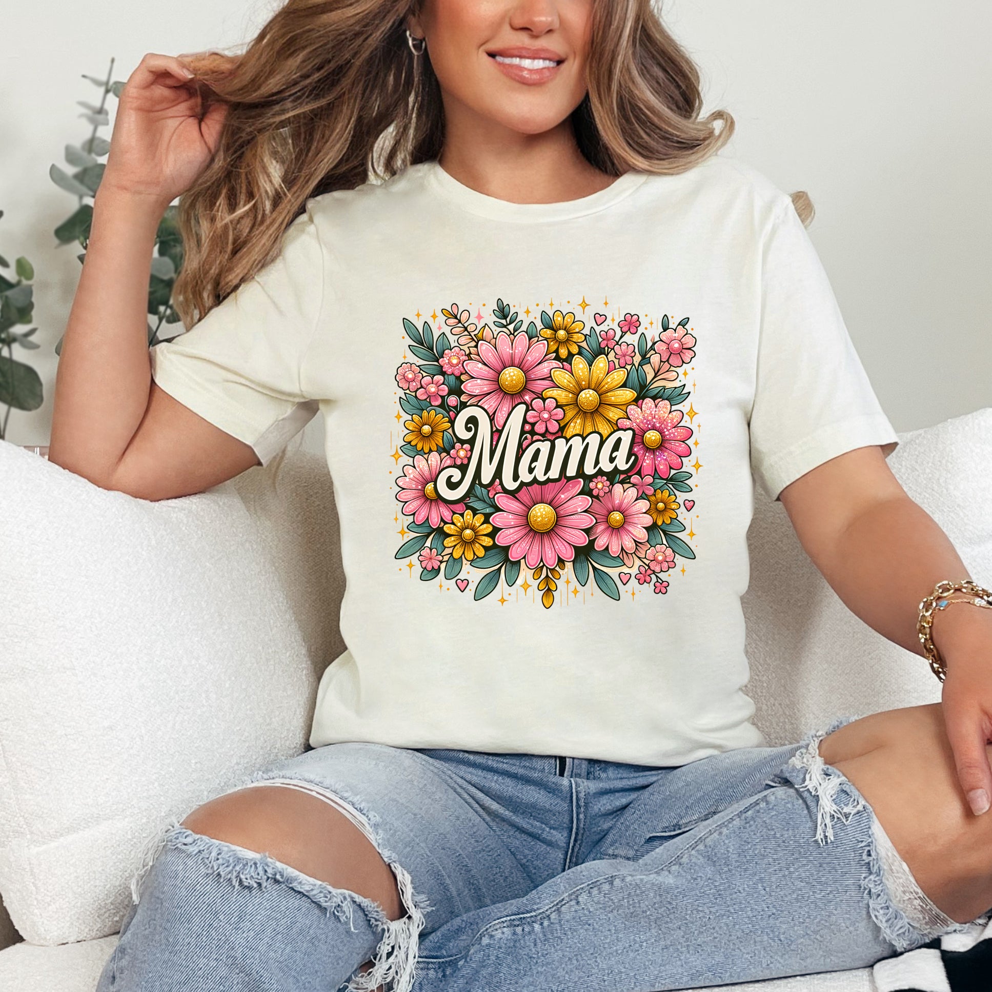 Mama Flower Collage | Short Sleeve Graphic Tee