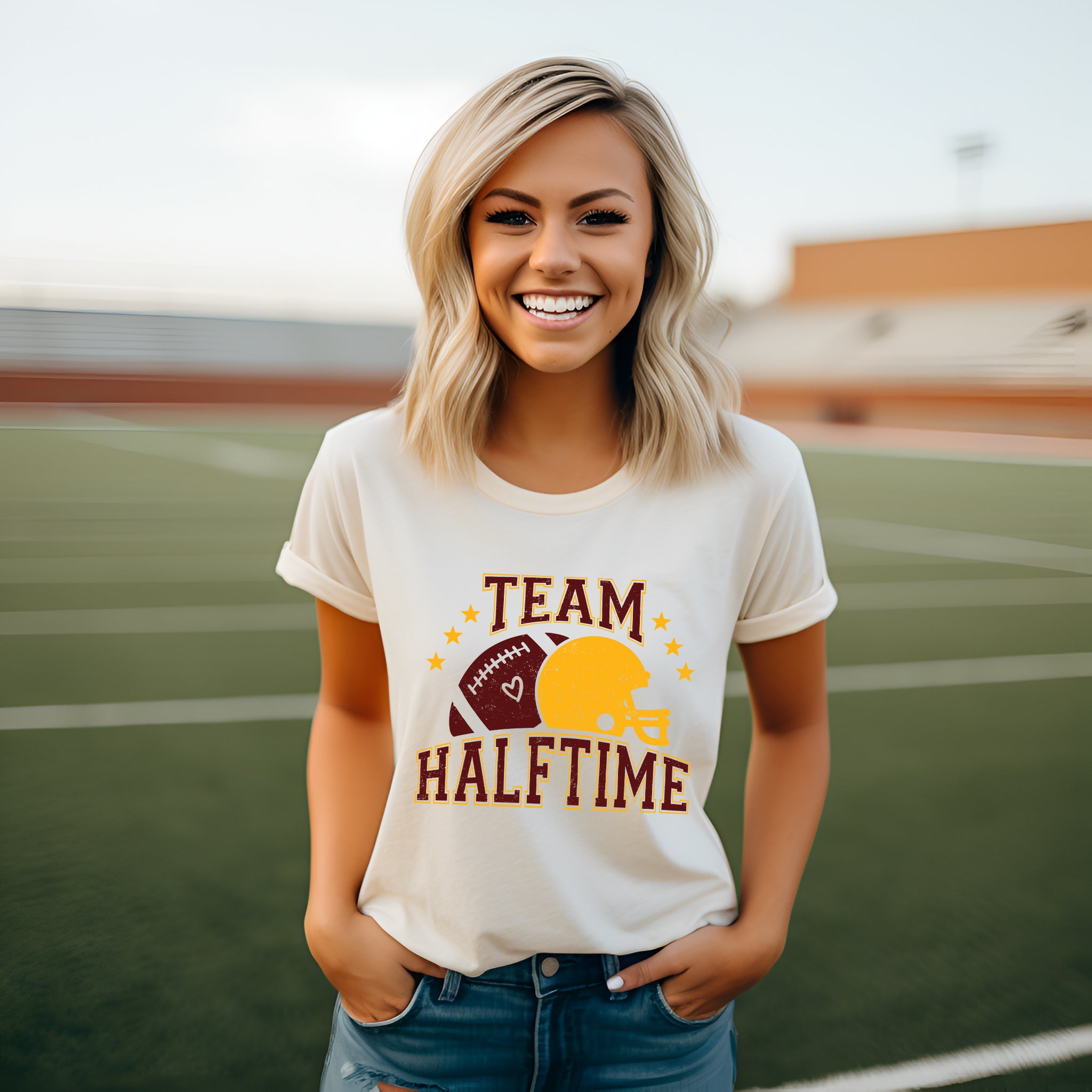 Team Halftime Distressed - Maroon | Short Sleeve Graphic Tee