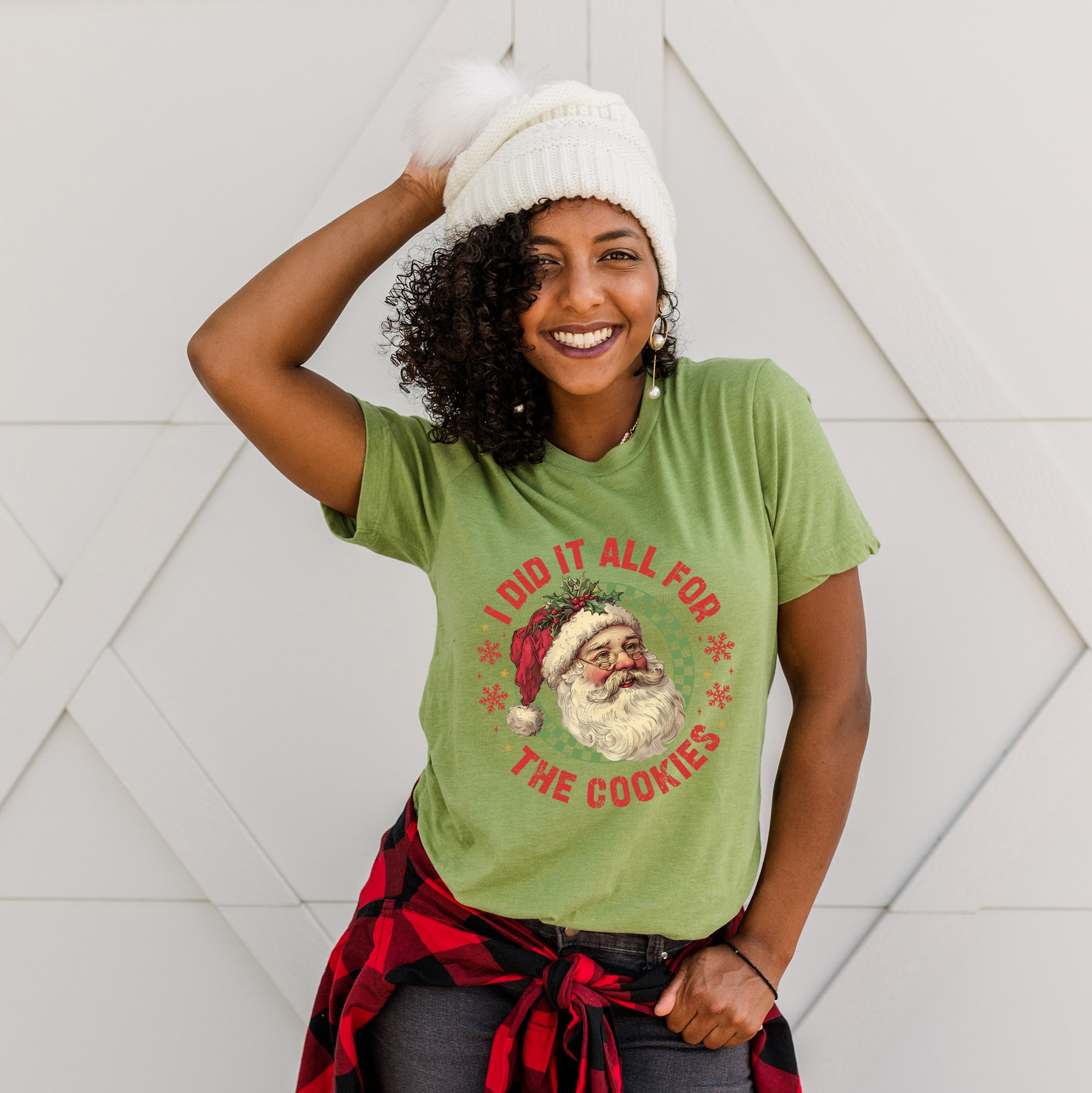 Did It For The Cookies Santa | Short Sleeve Graphic Tee
