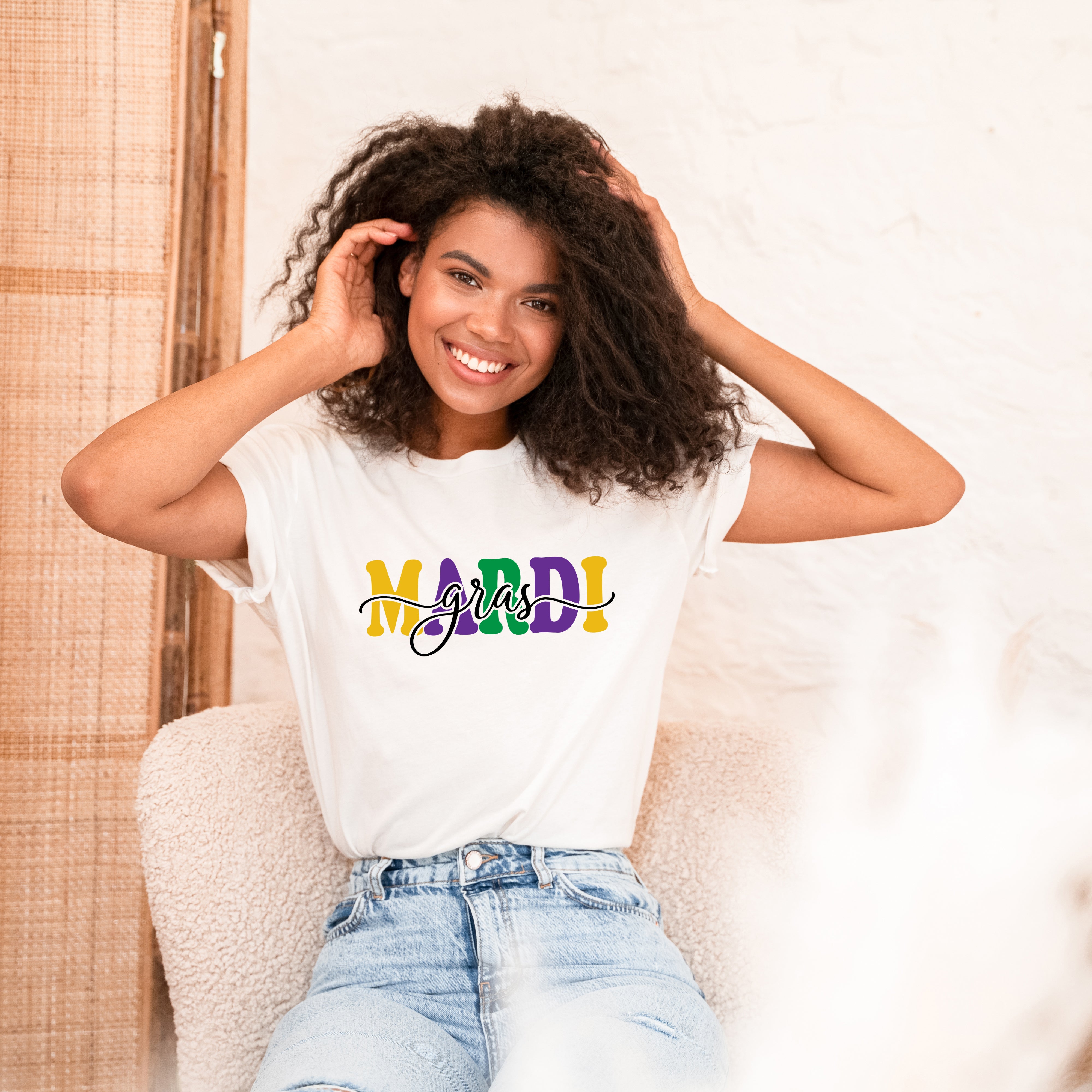 Mardi Gras Script | Short Sleeve Crew Neck
