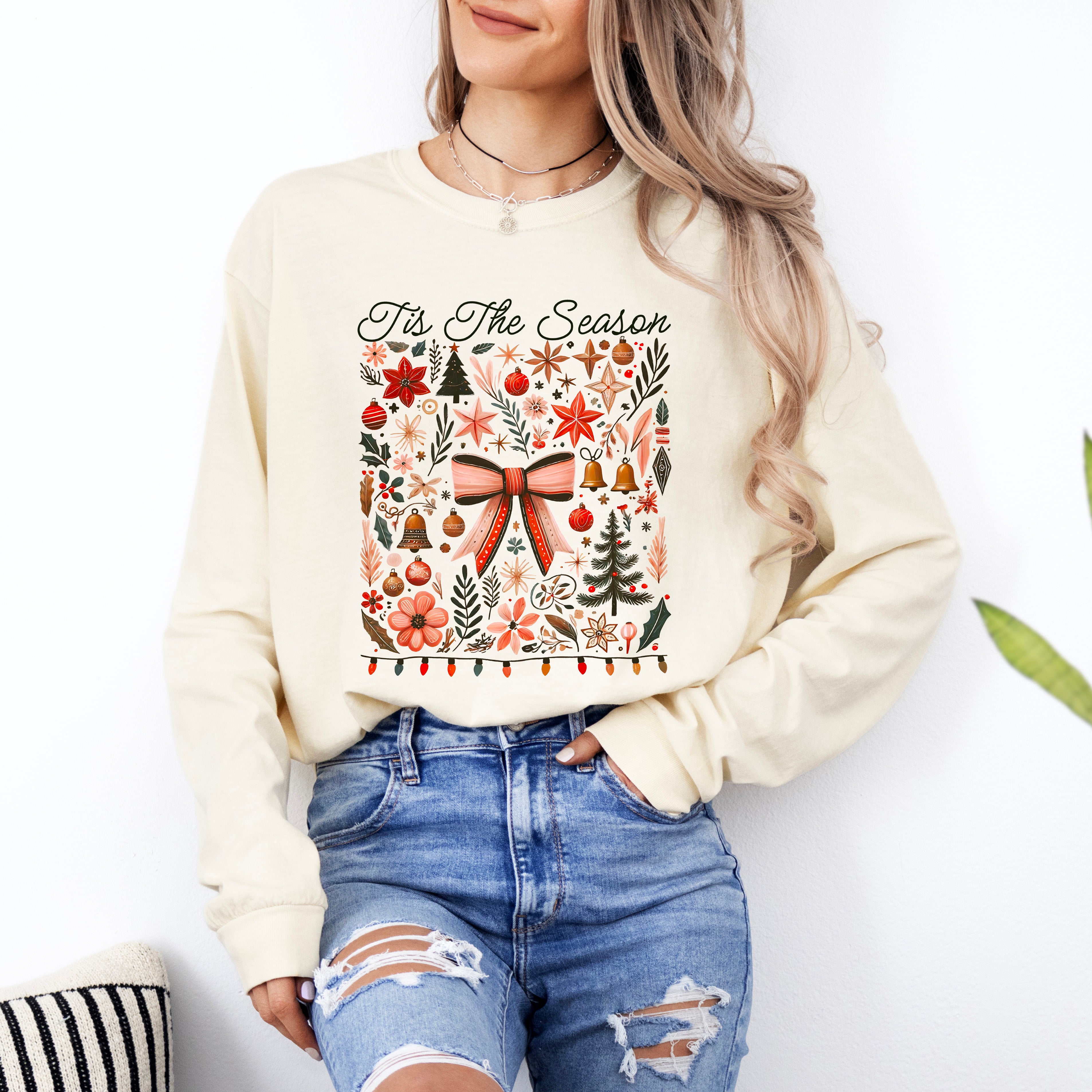 Tis The Season Coquette | Garment Dyed Long Sleeve