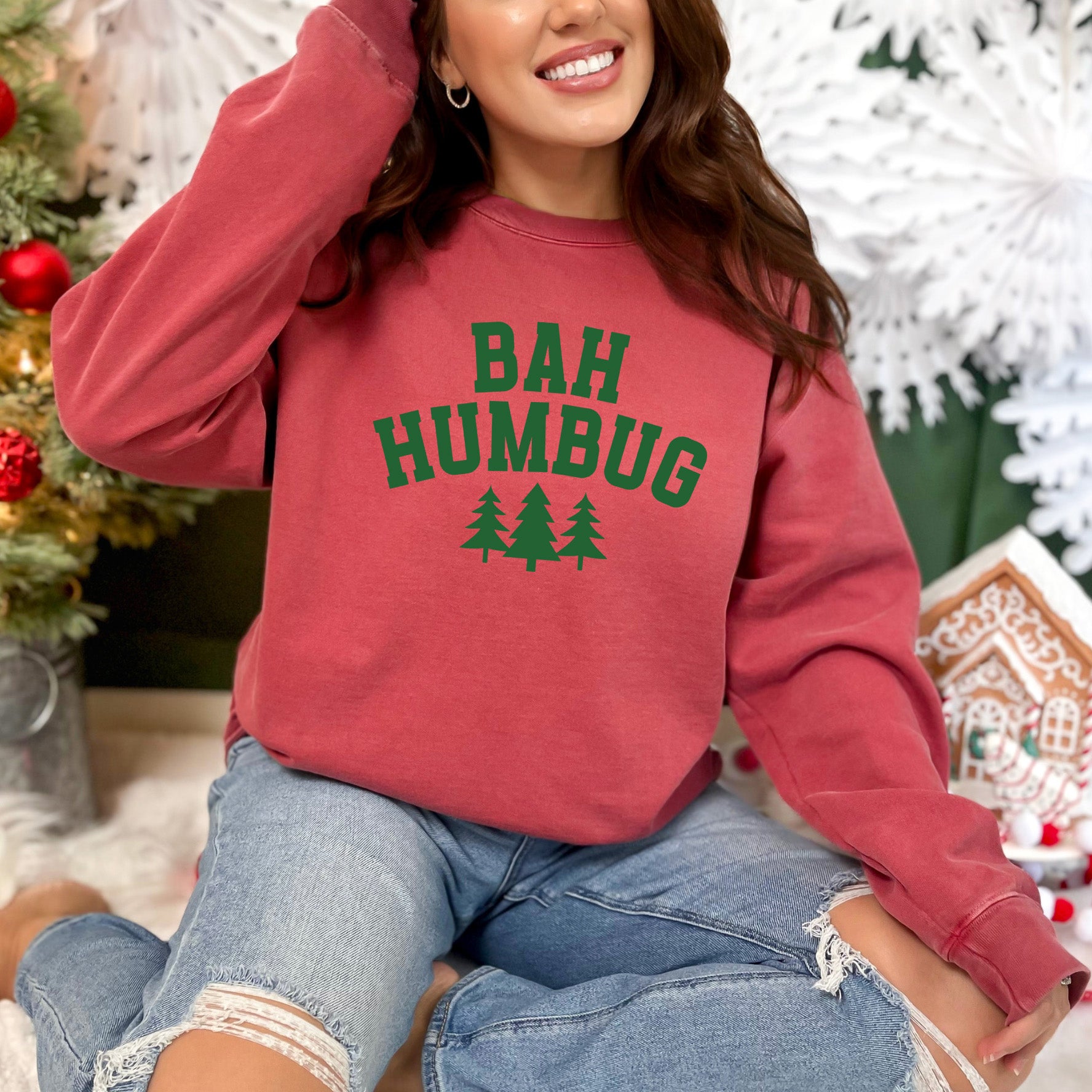 Bah Humbug Trees | Garment Dyed Sweatshirt