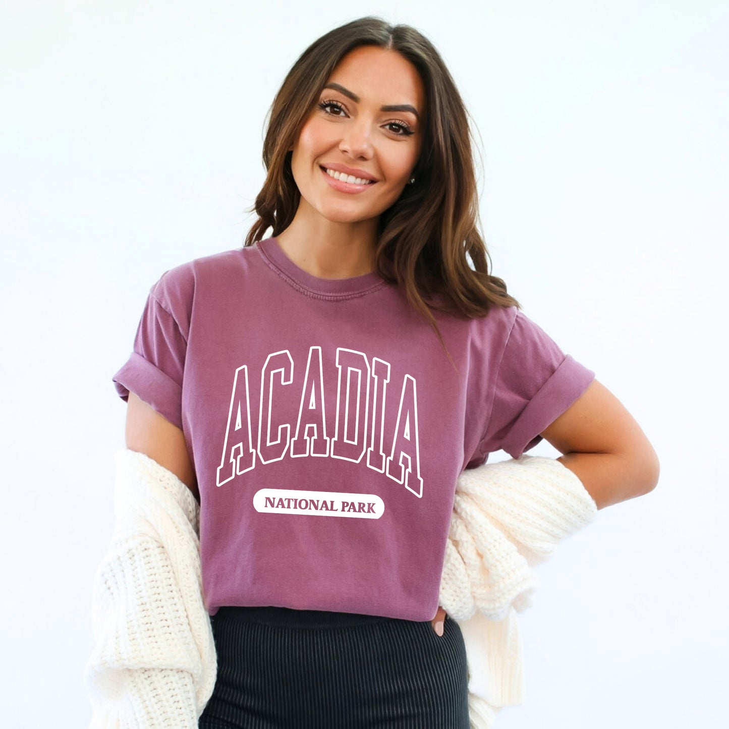 Acadia National Park Varsity | Garment Dyed Short Sleeve Tee