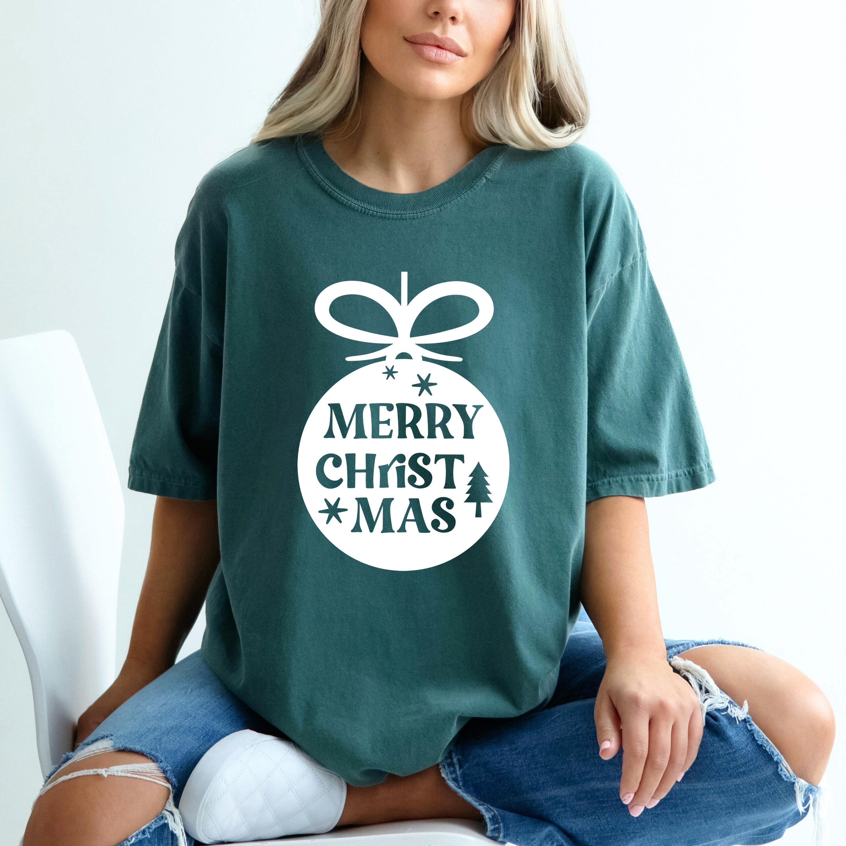 Merry Christmas Ornament | Garment Dyed Tee