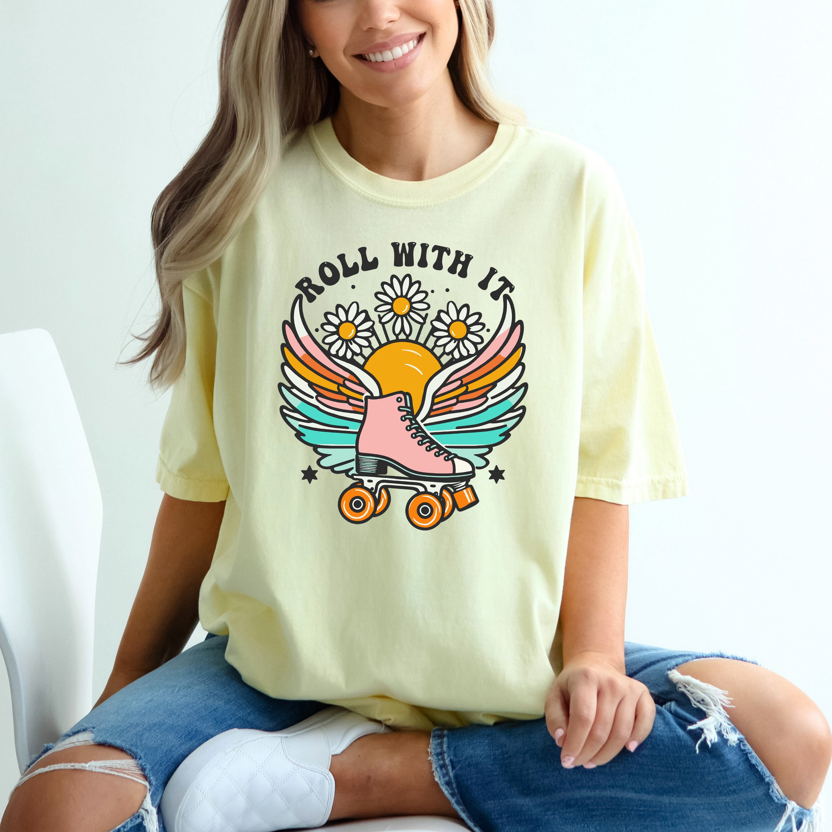 Roll With It Wings | Garment Dyed Short Sleeve Tee