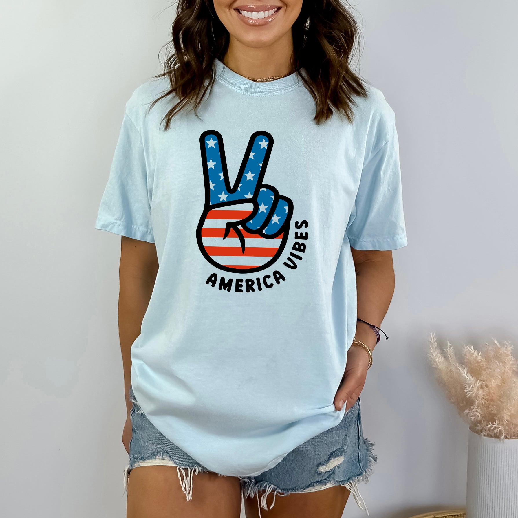 Peace Sign Flag Vibes | Garment Dyed Short Sleeve Tee