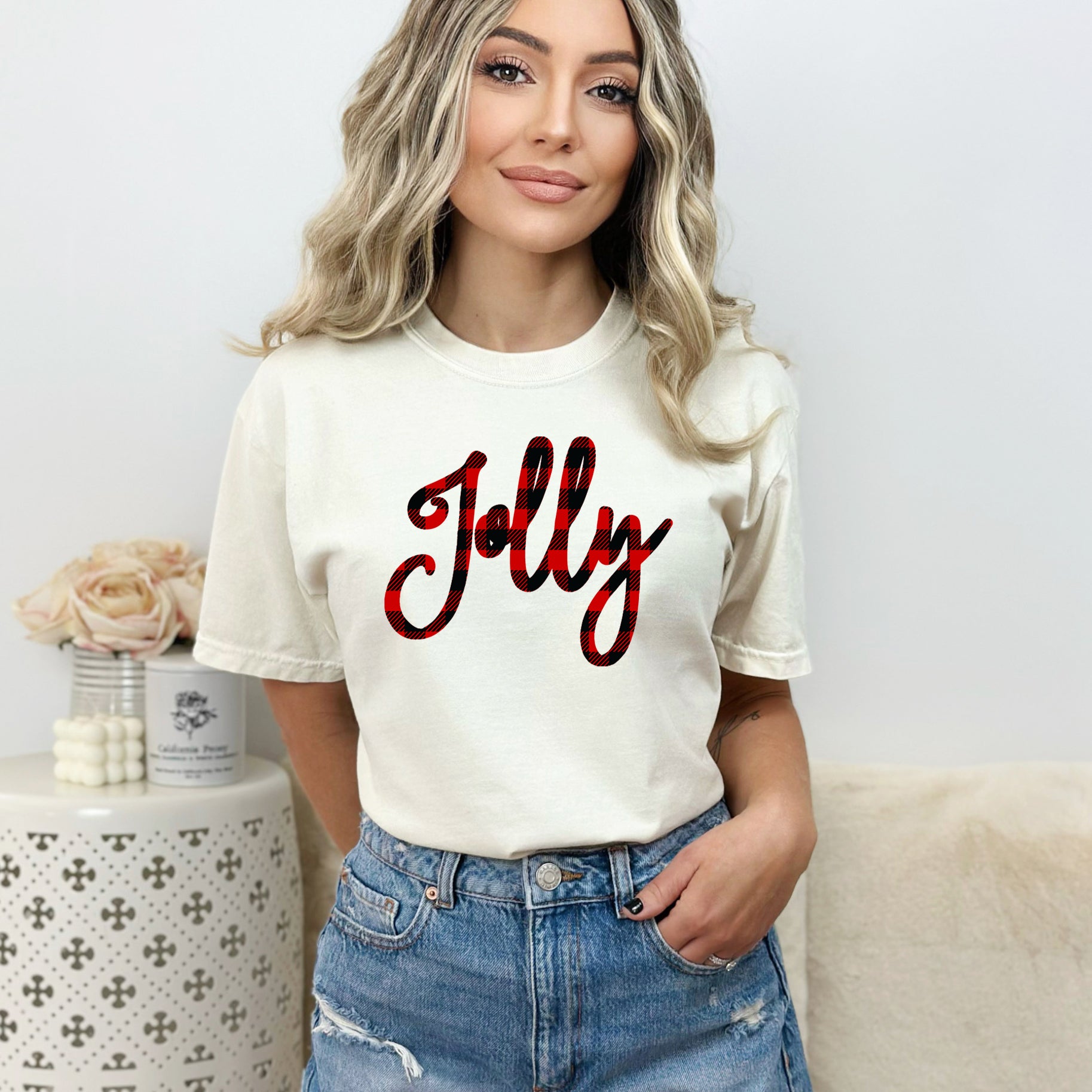 Jolly Plaid | Garment Dyed Tee