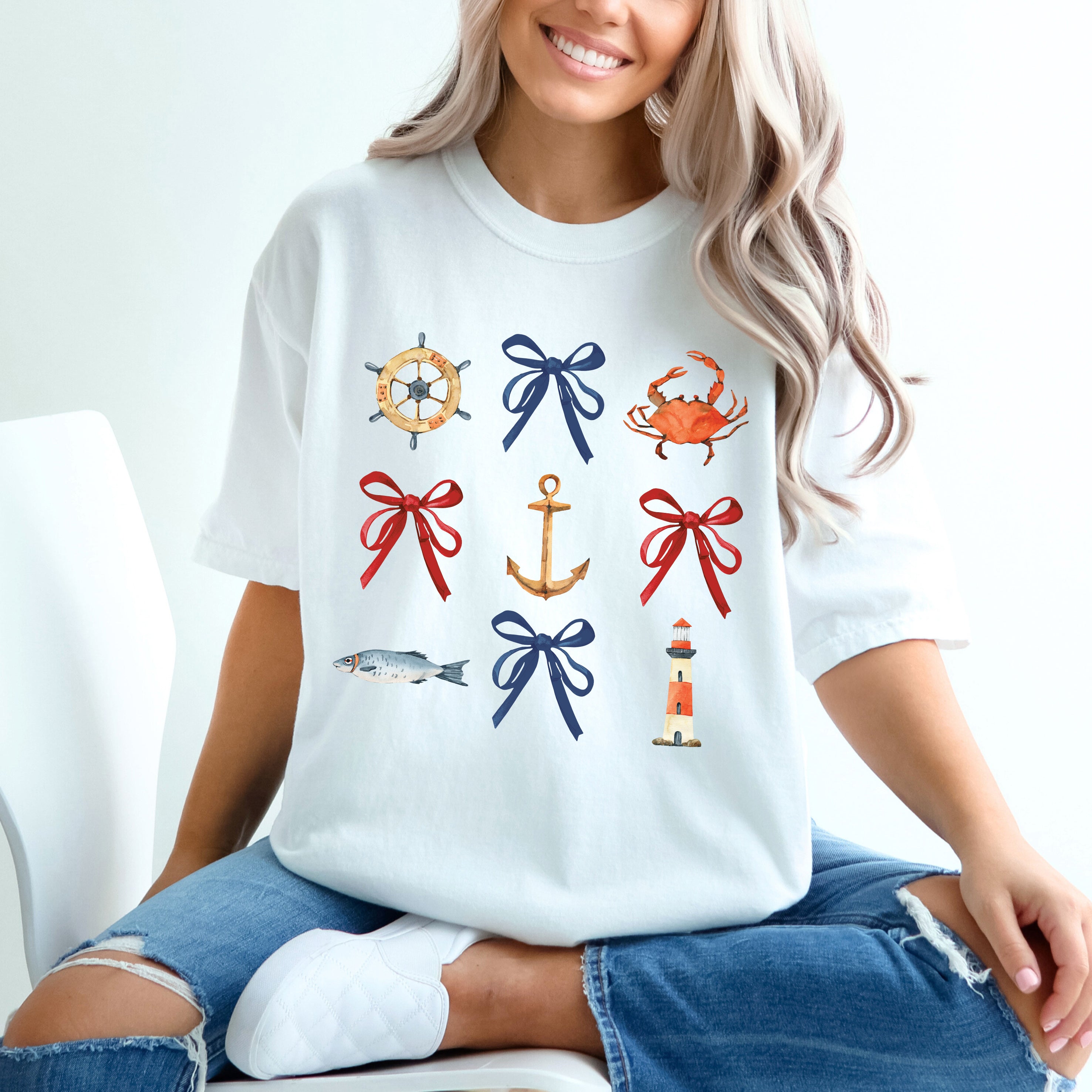 Coquette Nautical Collage | Garment Dyed Tee