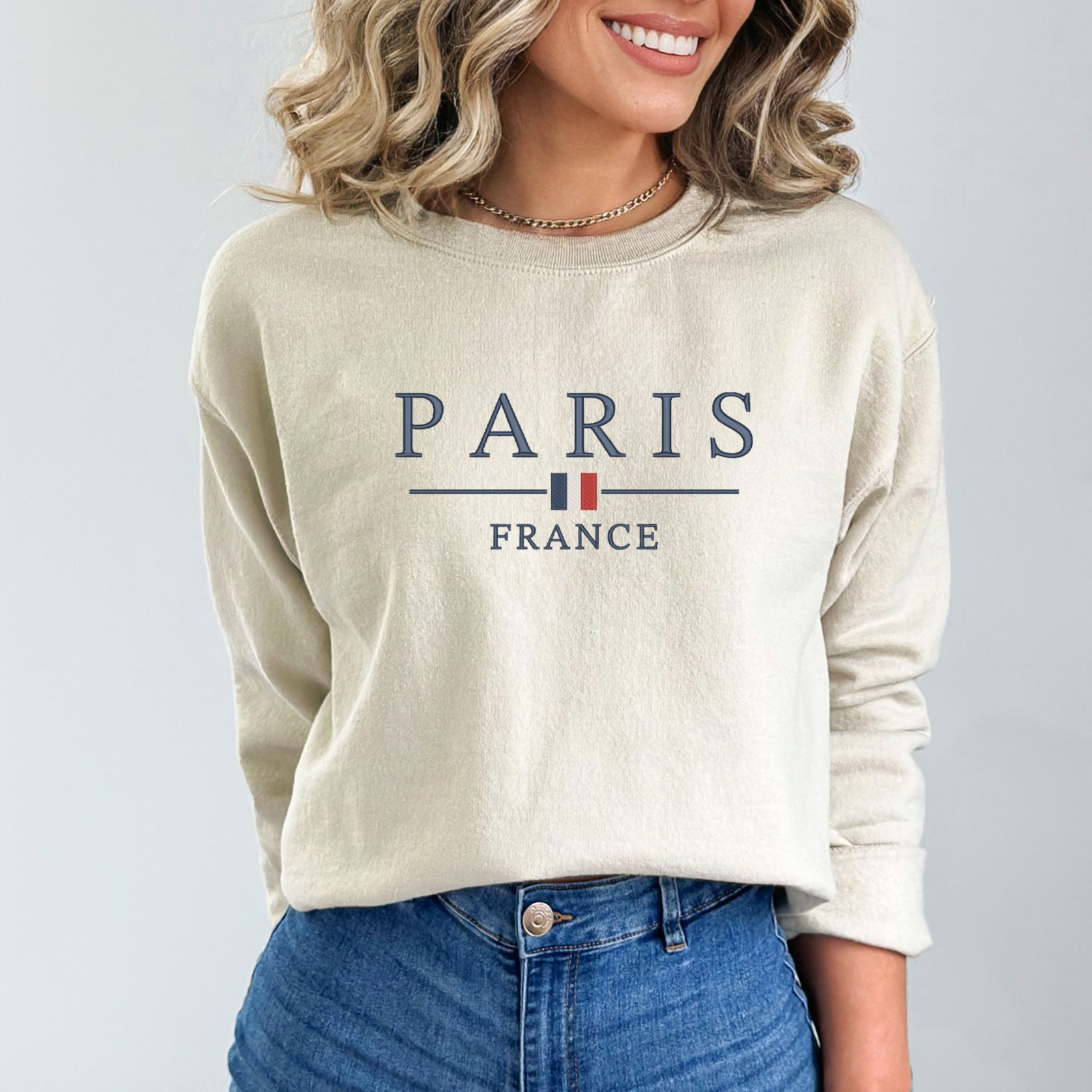 Embroidered Paris France Flag | Sweatshirt