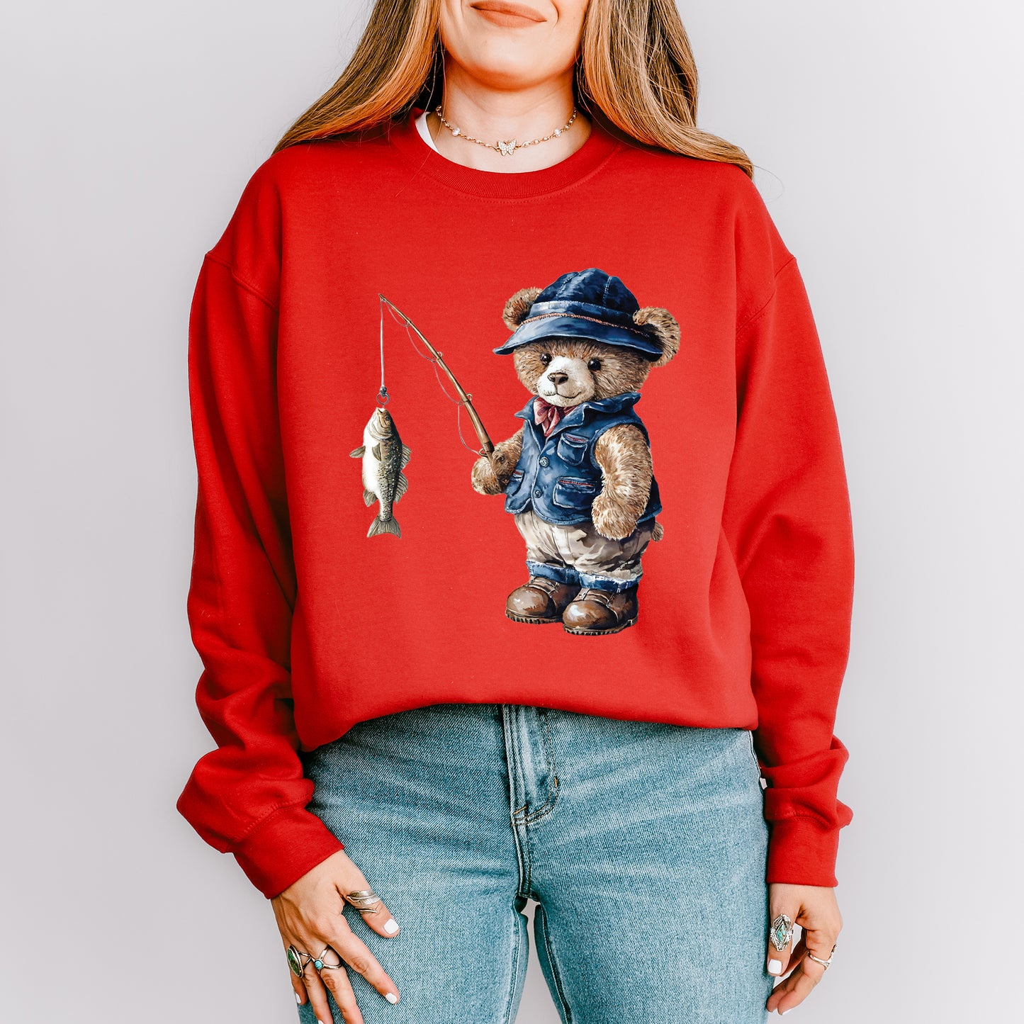 Teddy Bear Fisherman | Sweatshirt